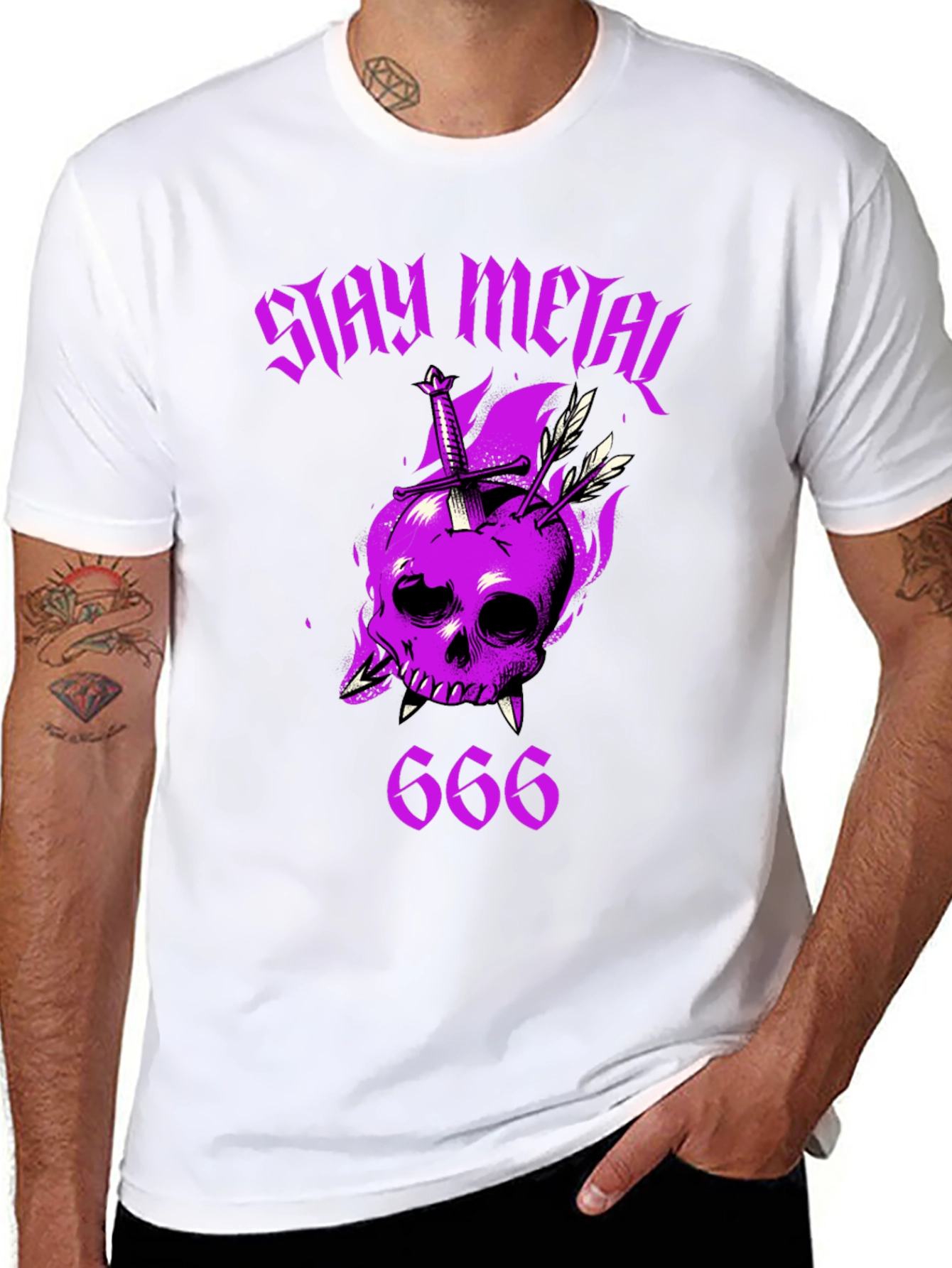 Stay Metal Skull T-Shirt - Heavy Metal Graphic Tee