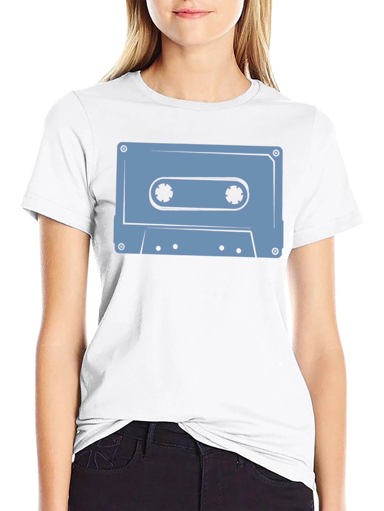 Retro Cassette Tape Graphic T-Shirt - Black