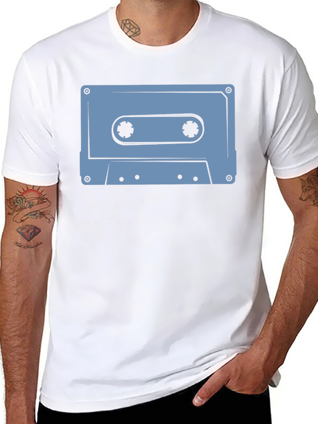 Retro Cassette Tape Graphic T-Shirt - Black