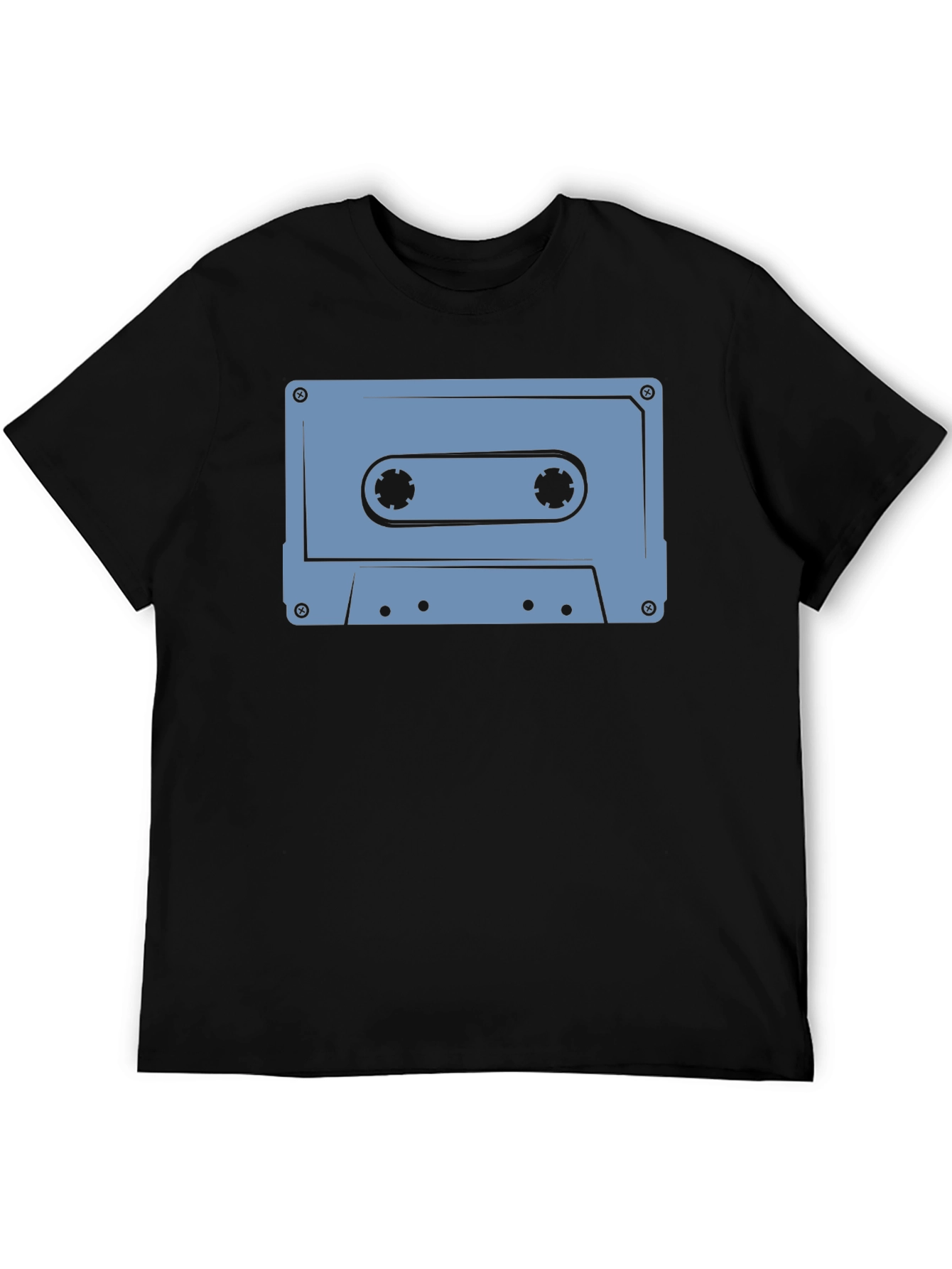 Retro Cassette Tape Graphic T-Shirt - Black