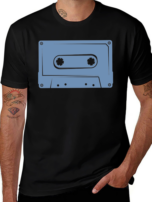 Retro Cassette Tape Graphic T-Shirt - Black