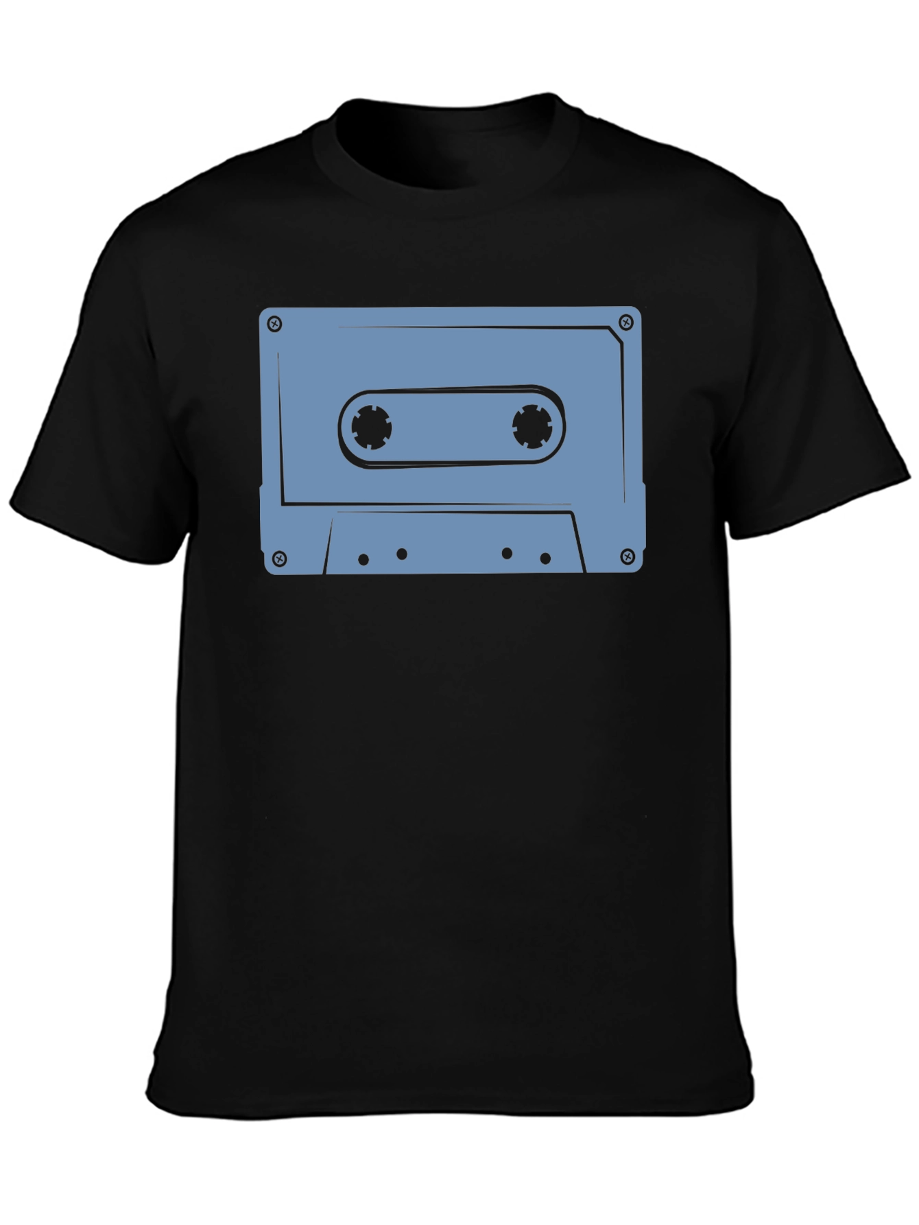 Retro Cassette Tape Graphic T-Shirt - Black