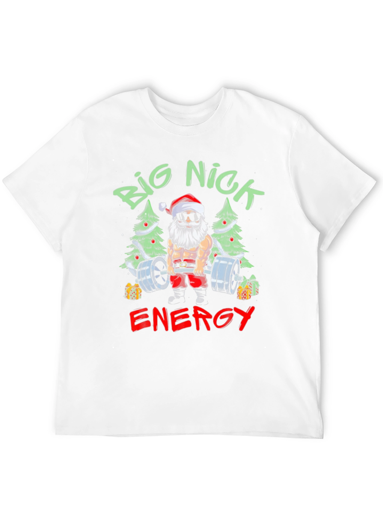 Big Nick Energy Santa T-Shirt - Christmas Gym Wear