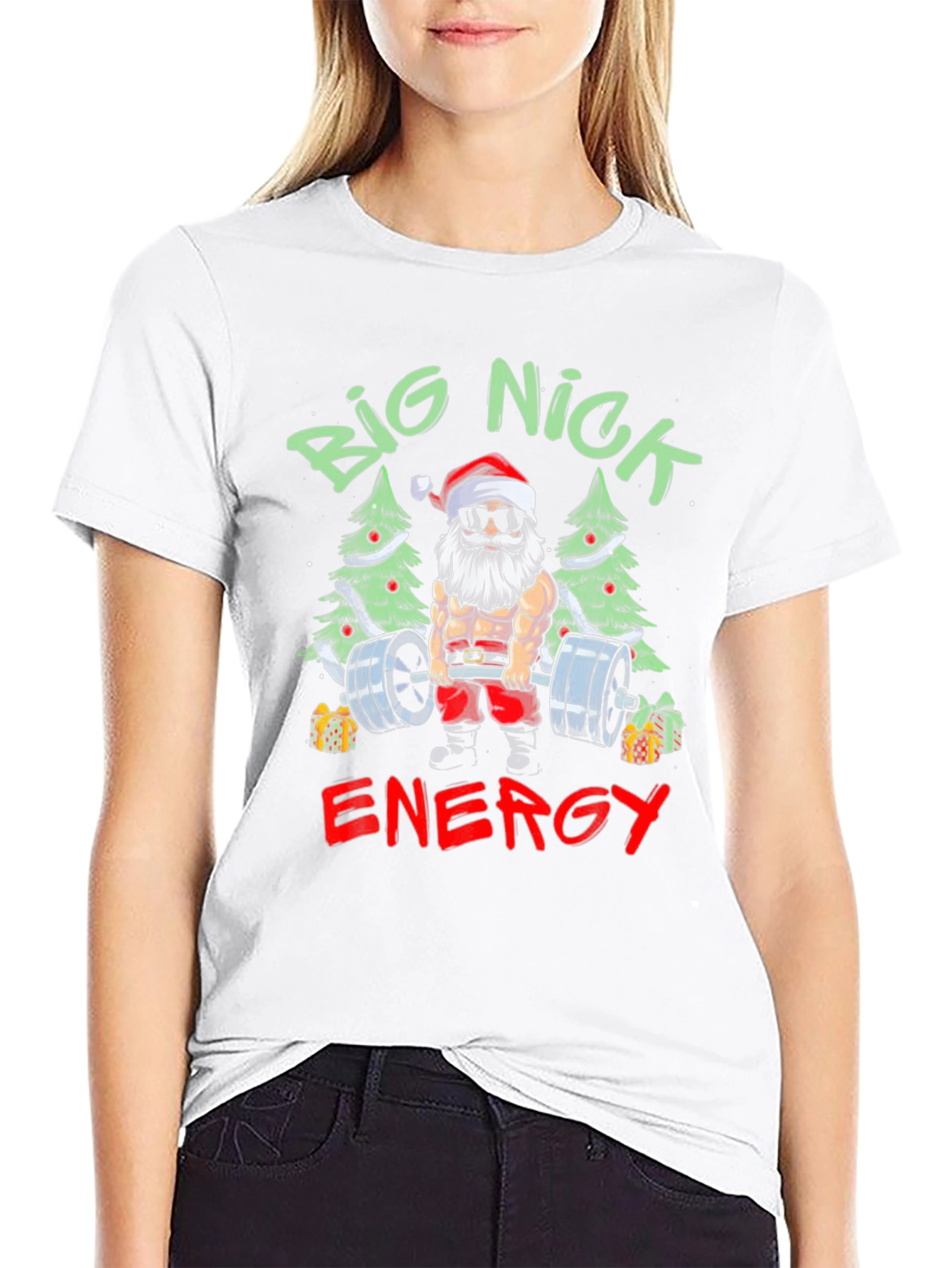 Big Nick Energy Santa T-Shirt - Christmas Gym Wear
