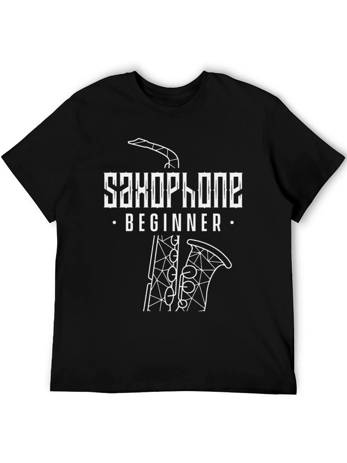 Saxophone Beginner Graphic Tee - Black Cotton T-Shirt