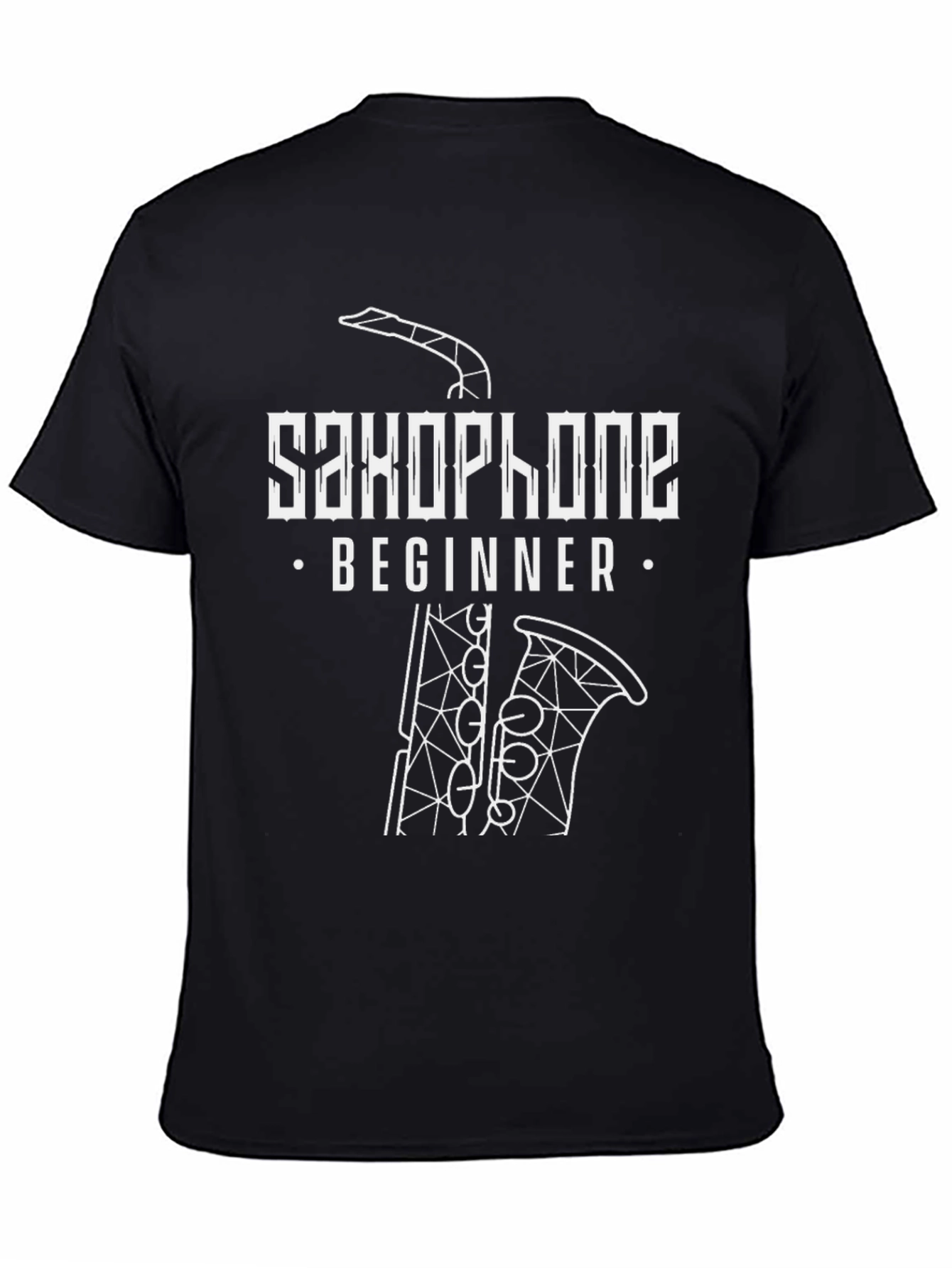 Saxophone Beginner Graphic Tee - Black Cotton T-Shirt