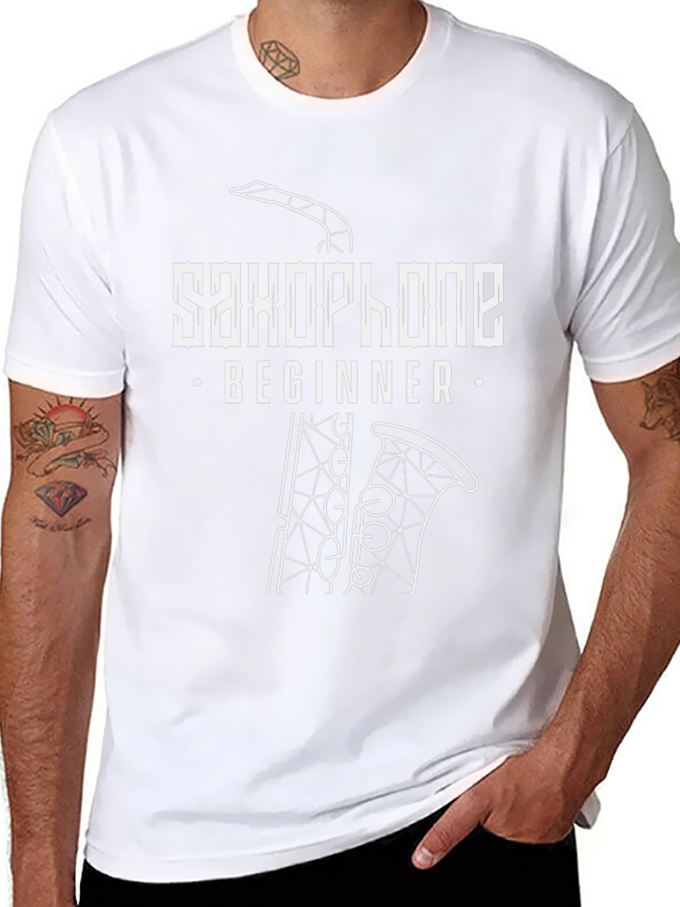 Saxophone Beginner Graphic Tee - Black Cotton T-Shirt