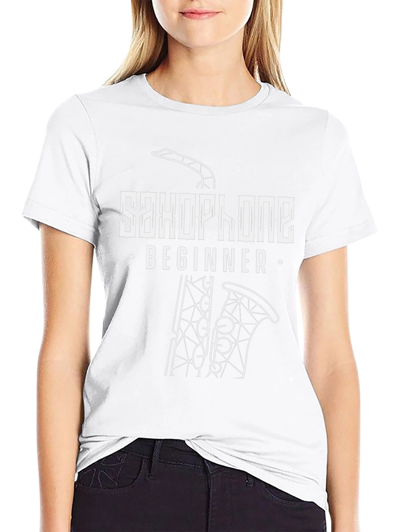 Saxophone Beginner Graphic Tee - Black Cotton T-Shirt