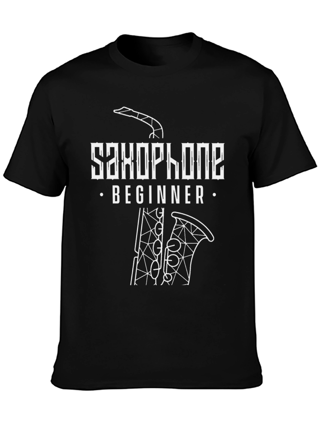 Saxophone Beginner Graphic Tee - Black Cotton T-Shirt