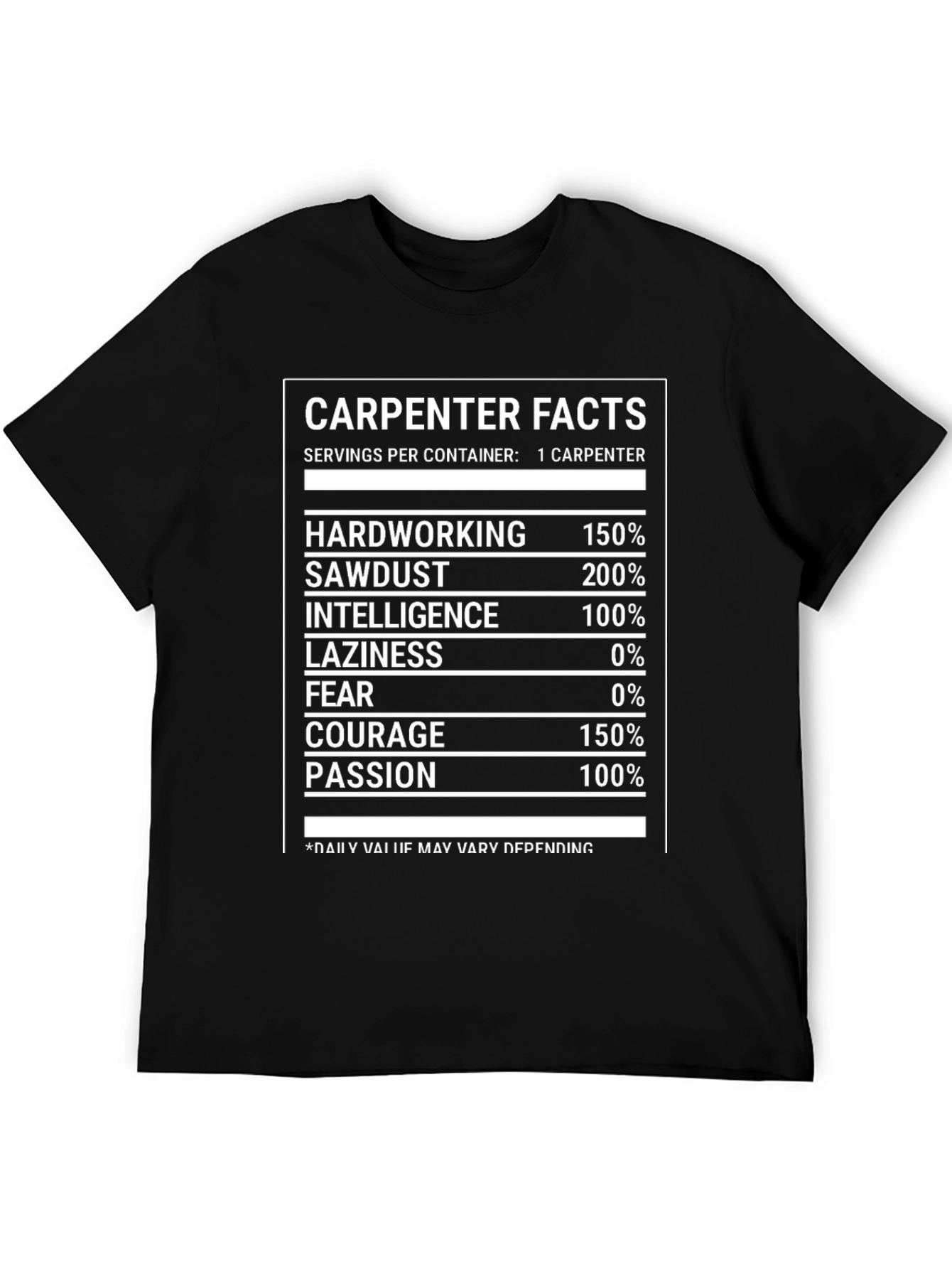 Carpenter Facts Novelty Graphic T-Shirt