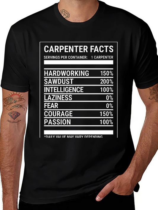 Carpenter Facts Novelty Graphic T-Shirt