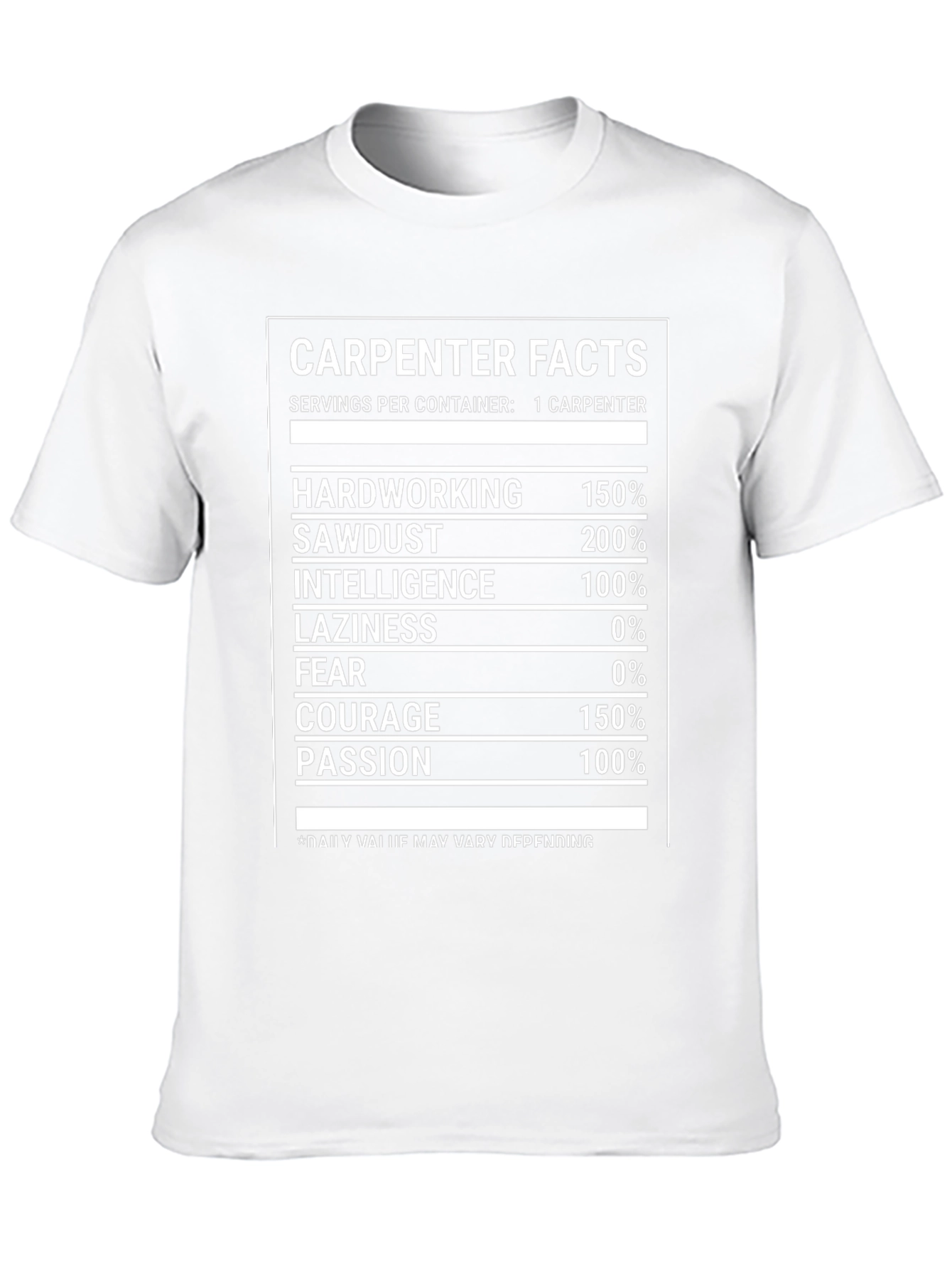 Carpenter Facts Novelty Graphic T-Shirt