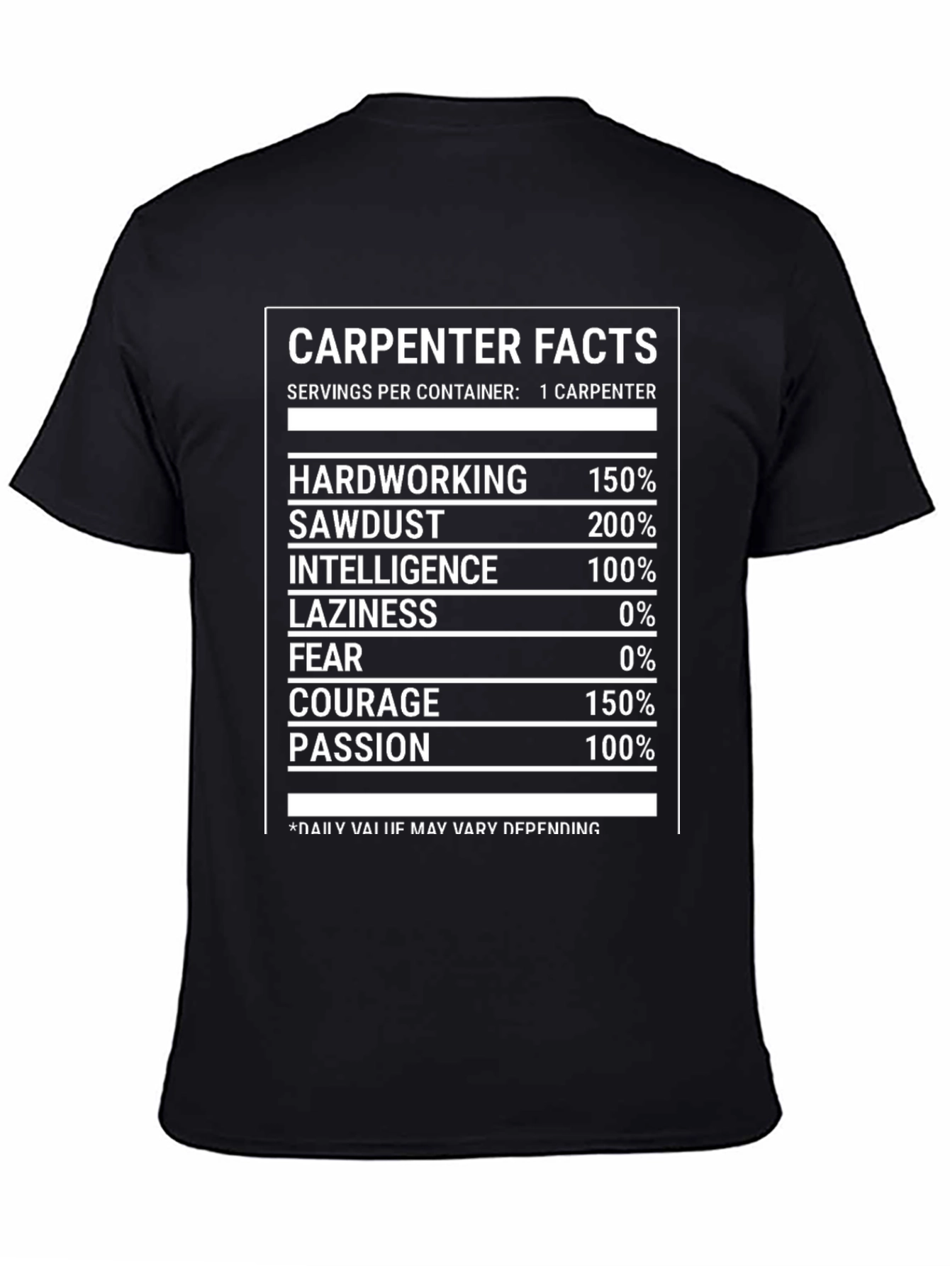 Carpenter Facts Novelty Graphic T-Shirt