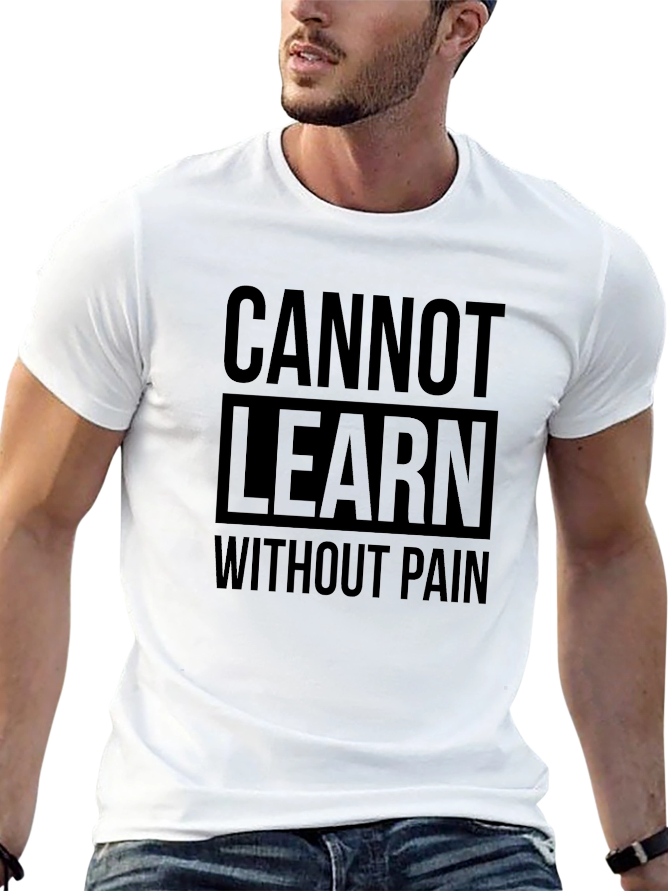 Cannot Learn Without Pain Black T-Shirt
