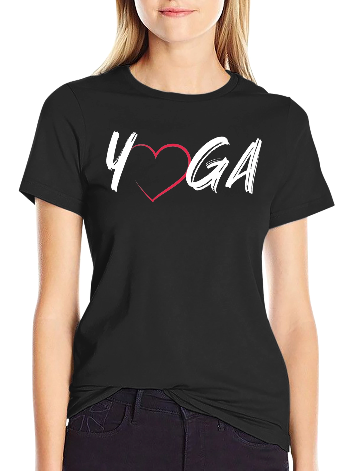 Yoga Love Graphic T-Shirt - Black