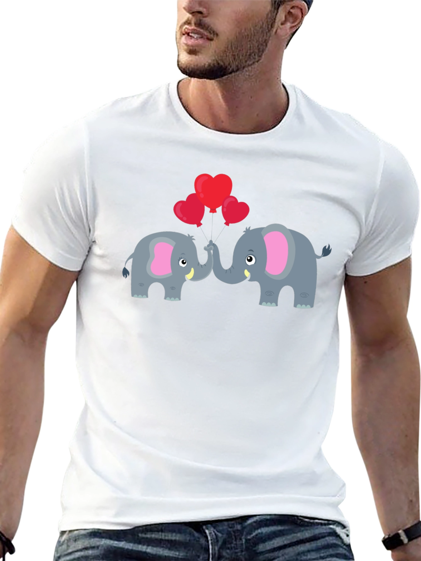 Elephant Love T-Shirt - Black
