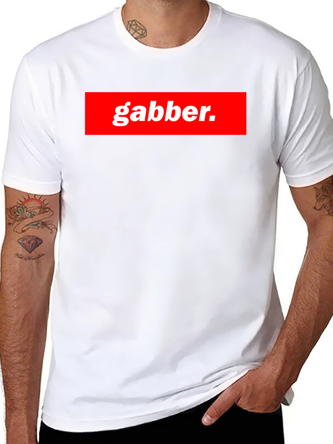 Gabber T-Shirt - Red Box Logo - Unique Design