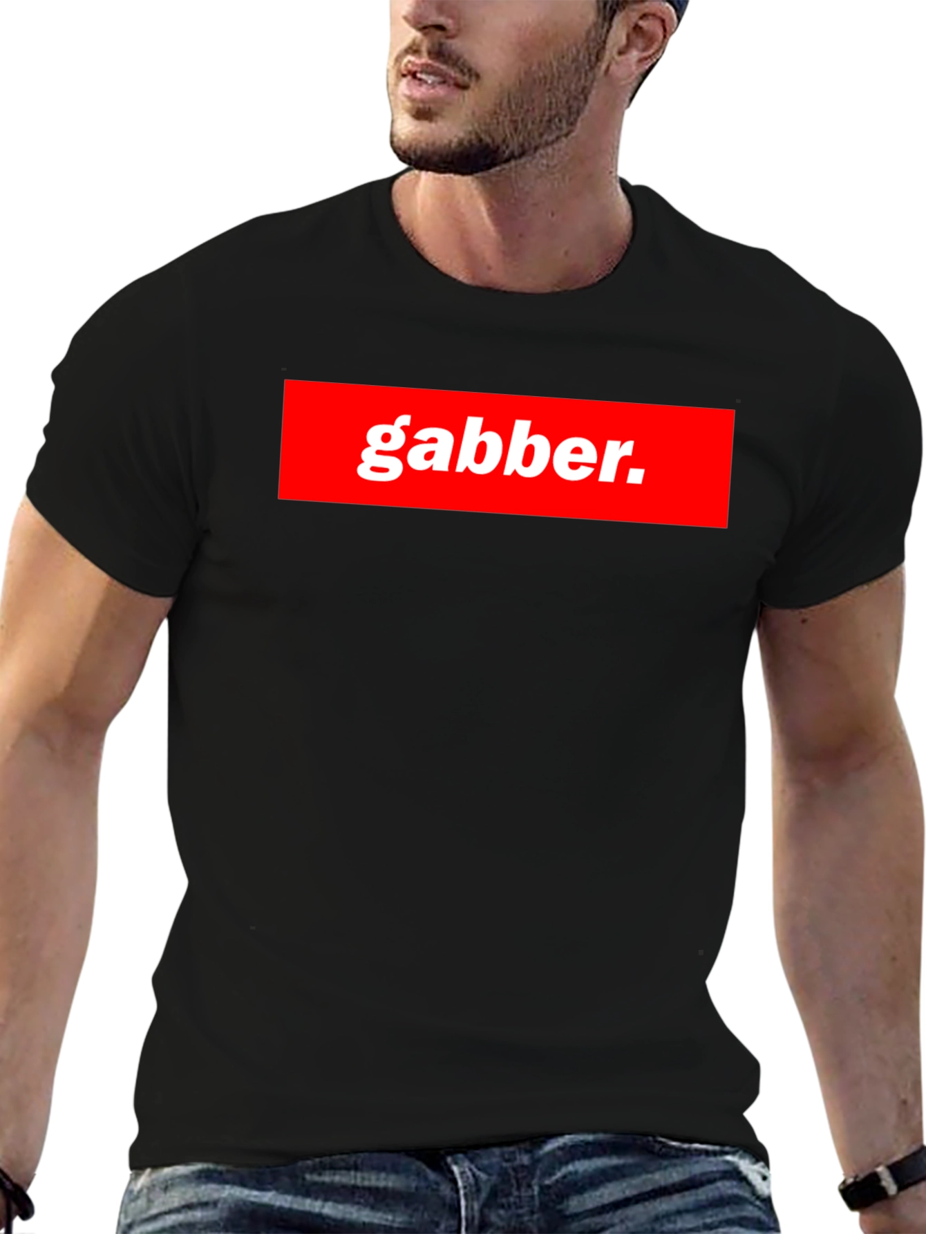 Gabber T-Shirt - Red Box Logo - Unique Design