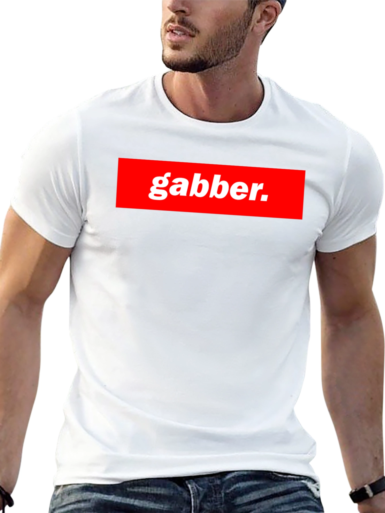 Gabber T-Shirt - Red Box Logo - Unique Design