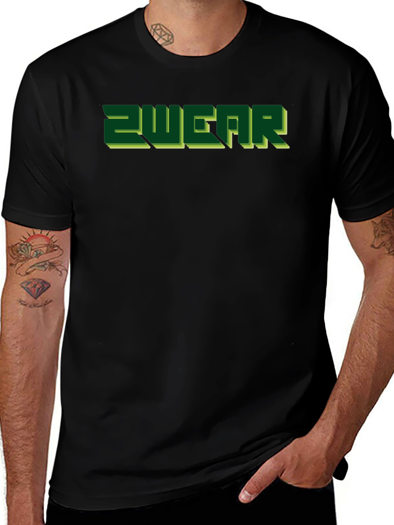 2WEAR Mens Black Graphic Tee