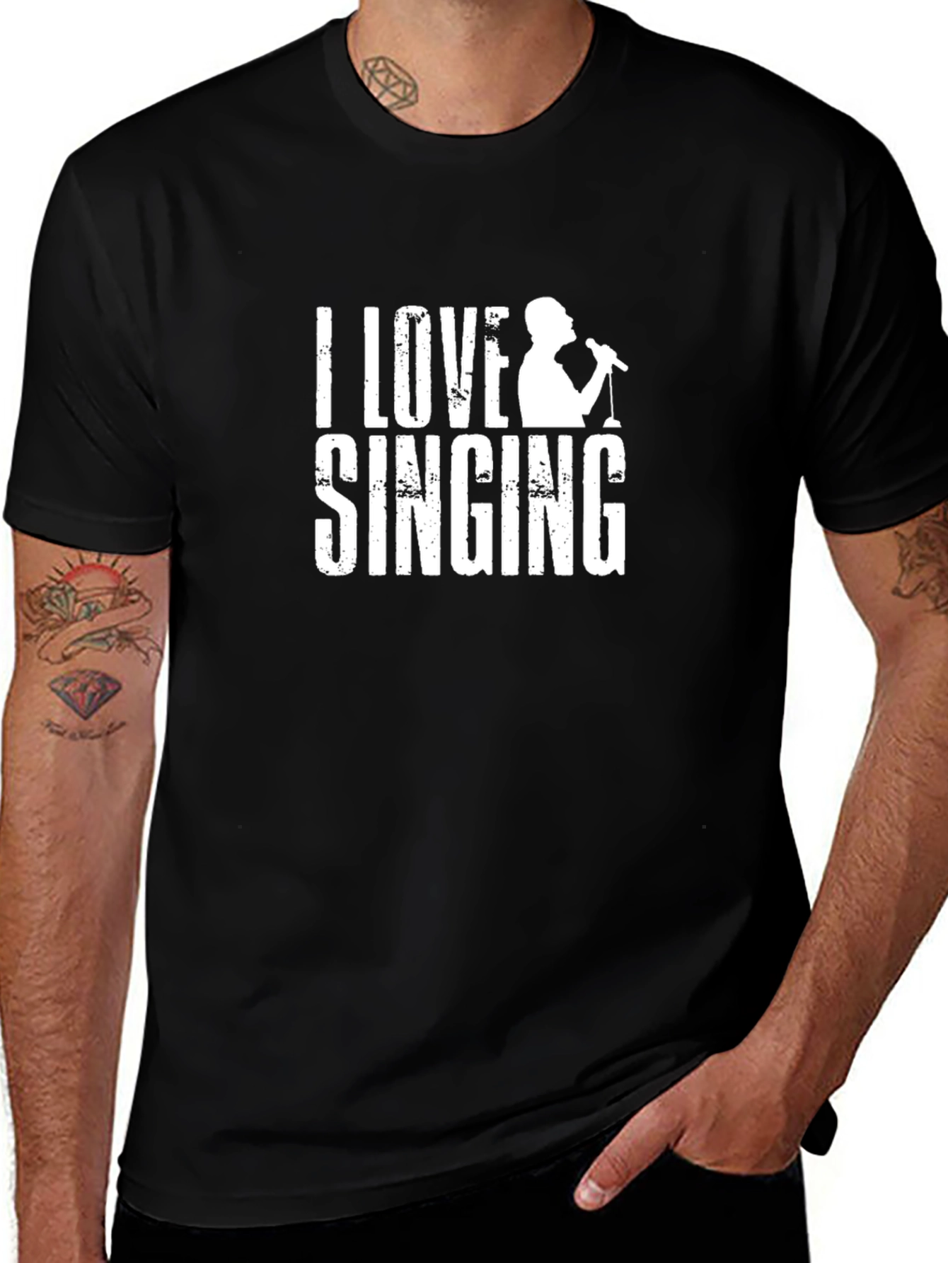 I Love Singing Black T-Shirt