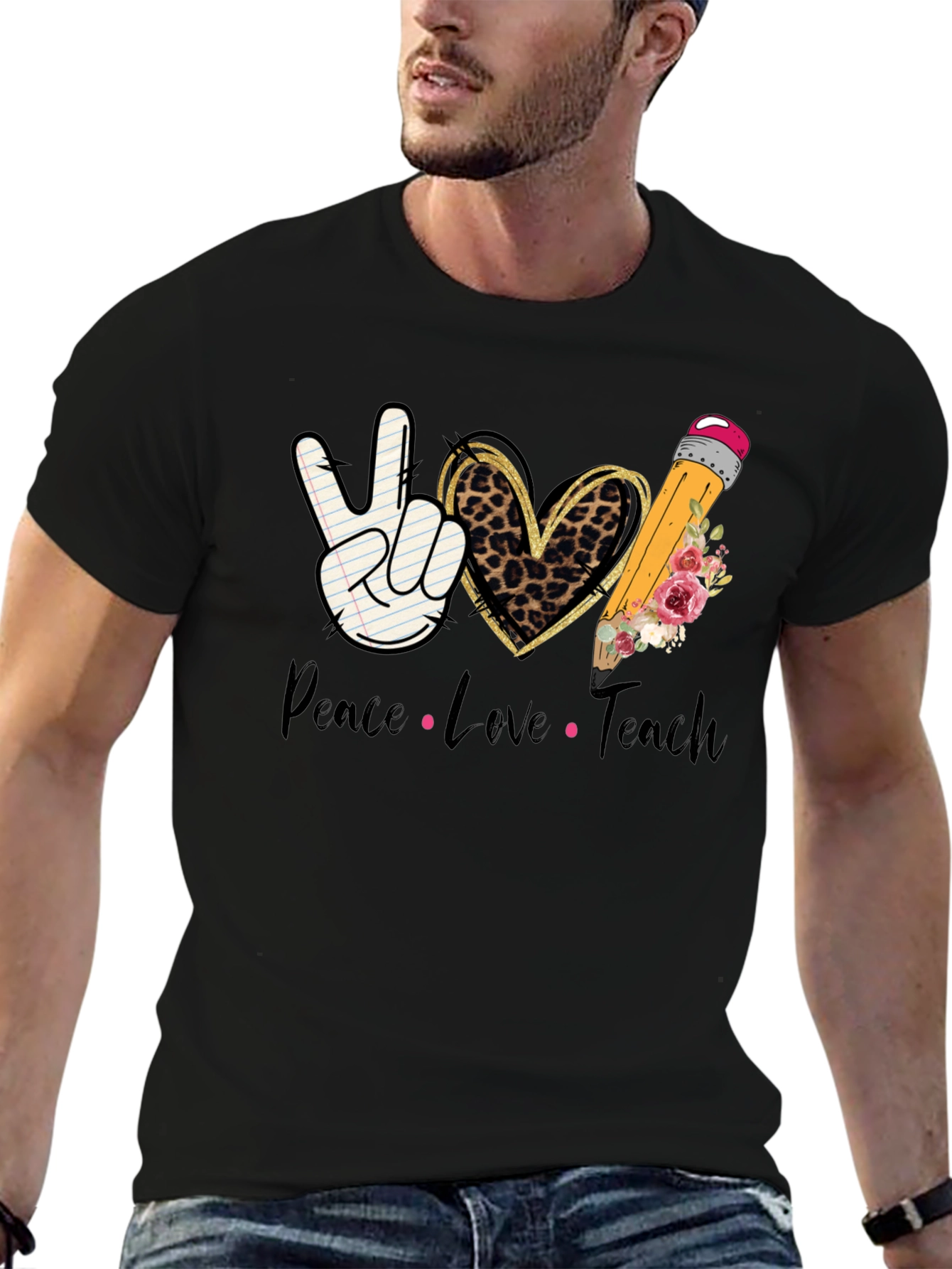 Peace Love Teach T-Shirt - Teacher Appreciation