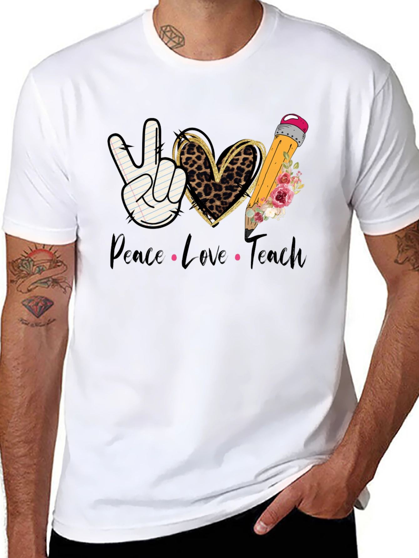 Peace Love Teach T-Shirt - Teacher Appreciation