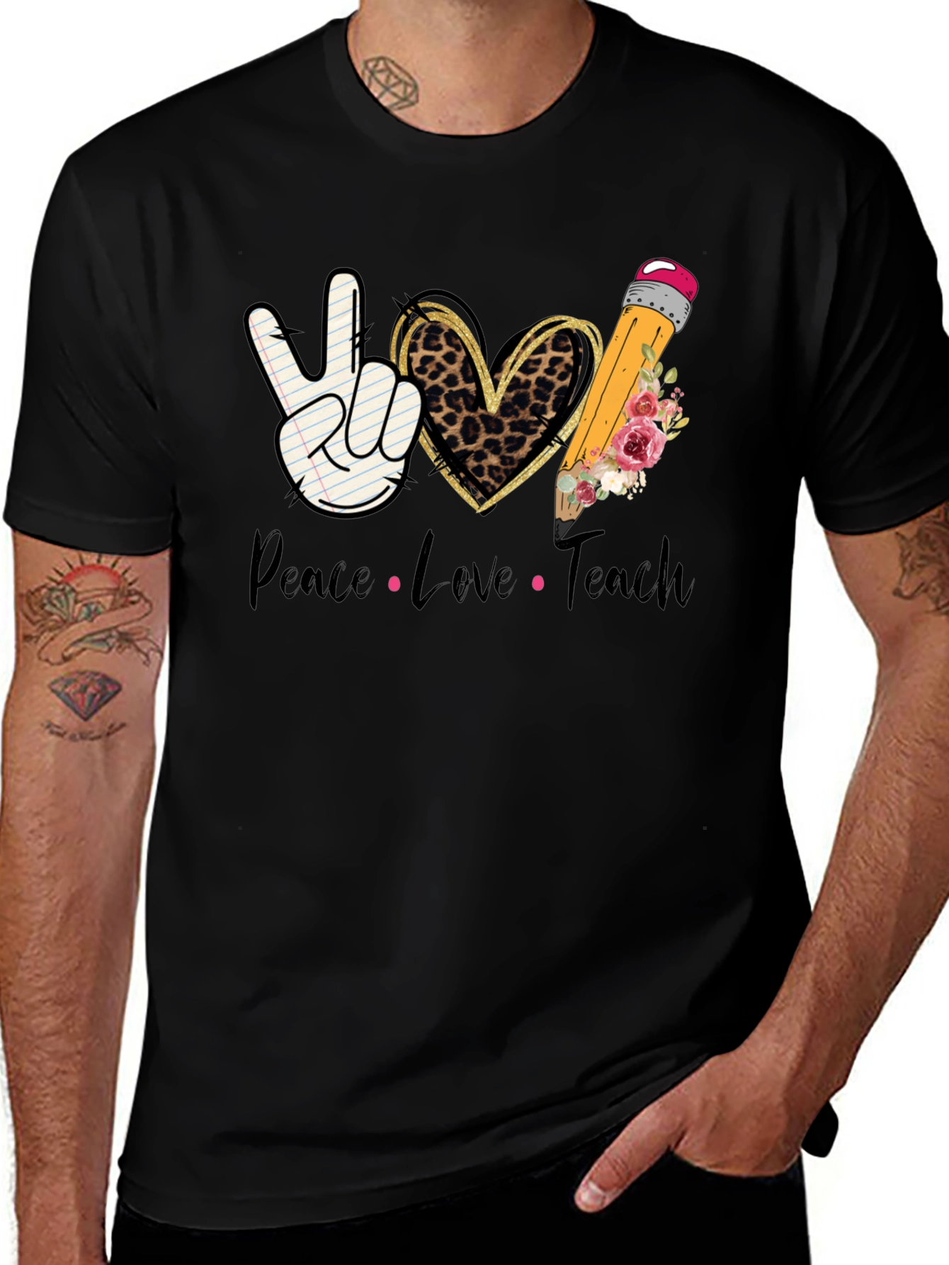 Peace Love Teach T-Shirt - Teacher Appreciation