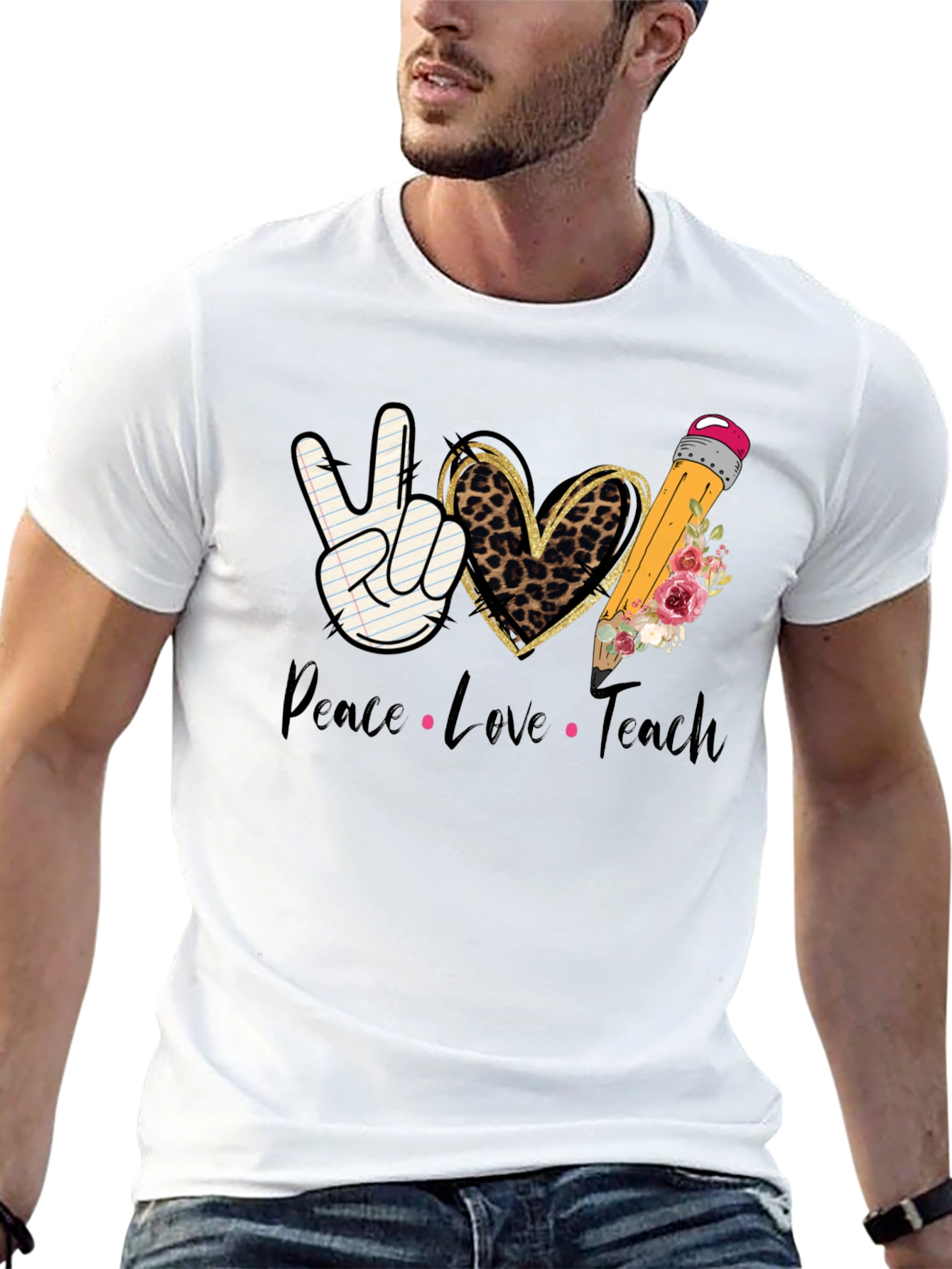 Peace Love Teach T-Shirt - Teacher Appreciation