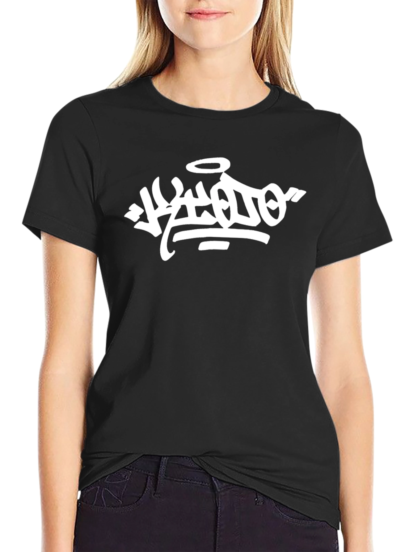 Cool Graffiti Art Black Cotton T-Shirt