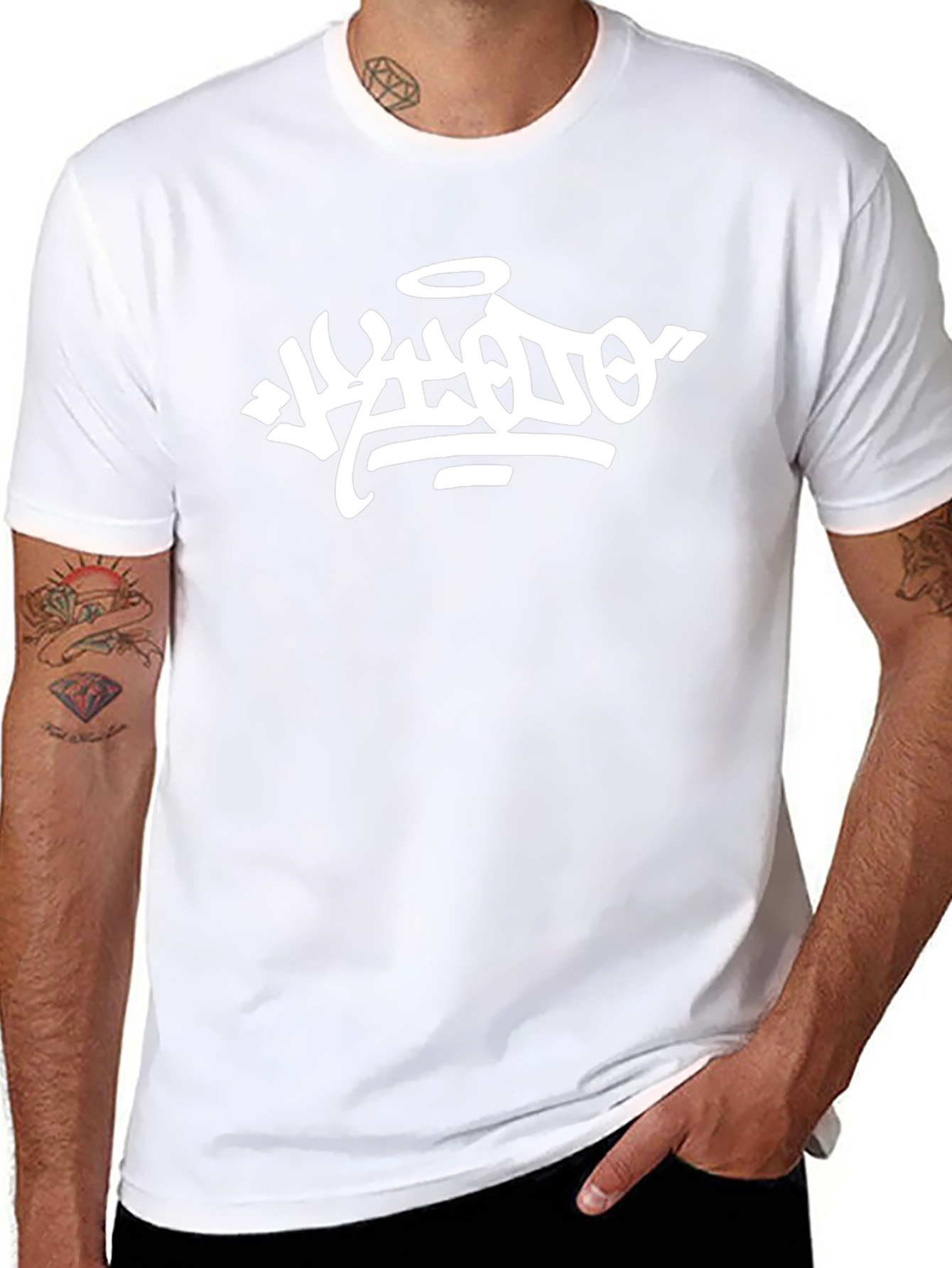 Cool Graffiti Art Black Cotton T-Shirt