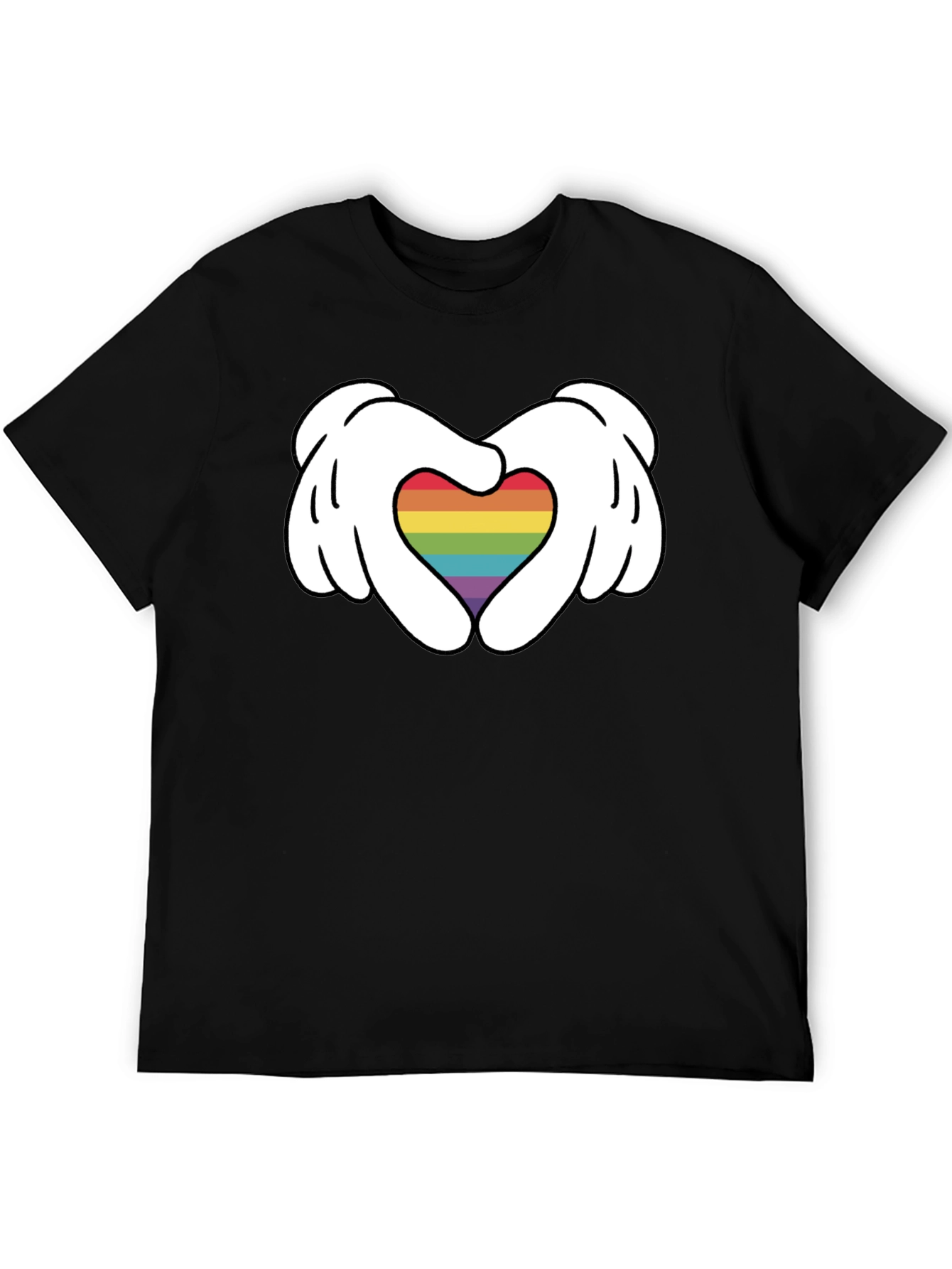 Pride Heart Hands Graphic Tee - Black