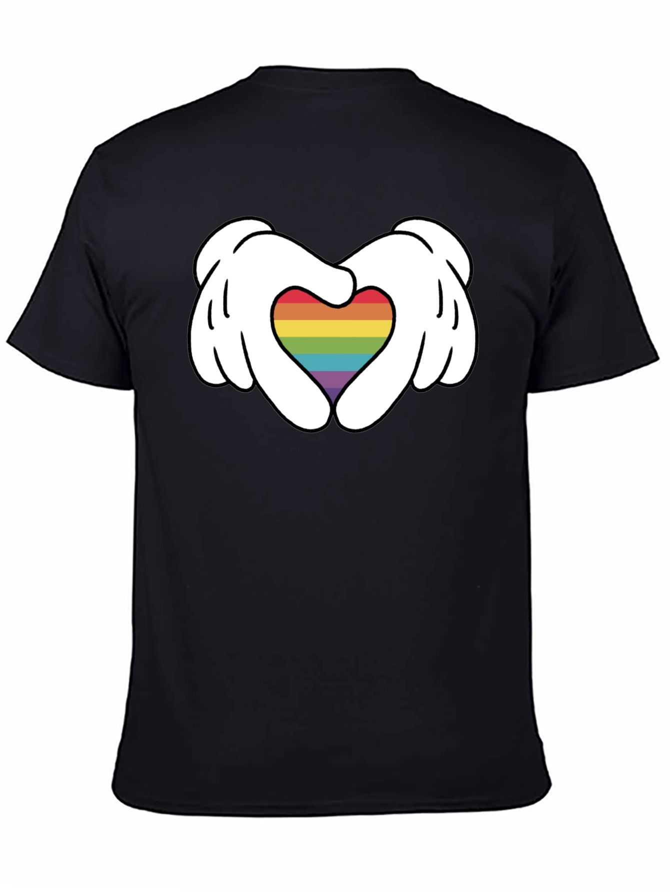 Pride Heart Hands Graphic Tee - Black