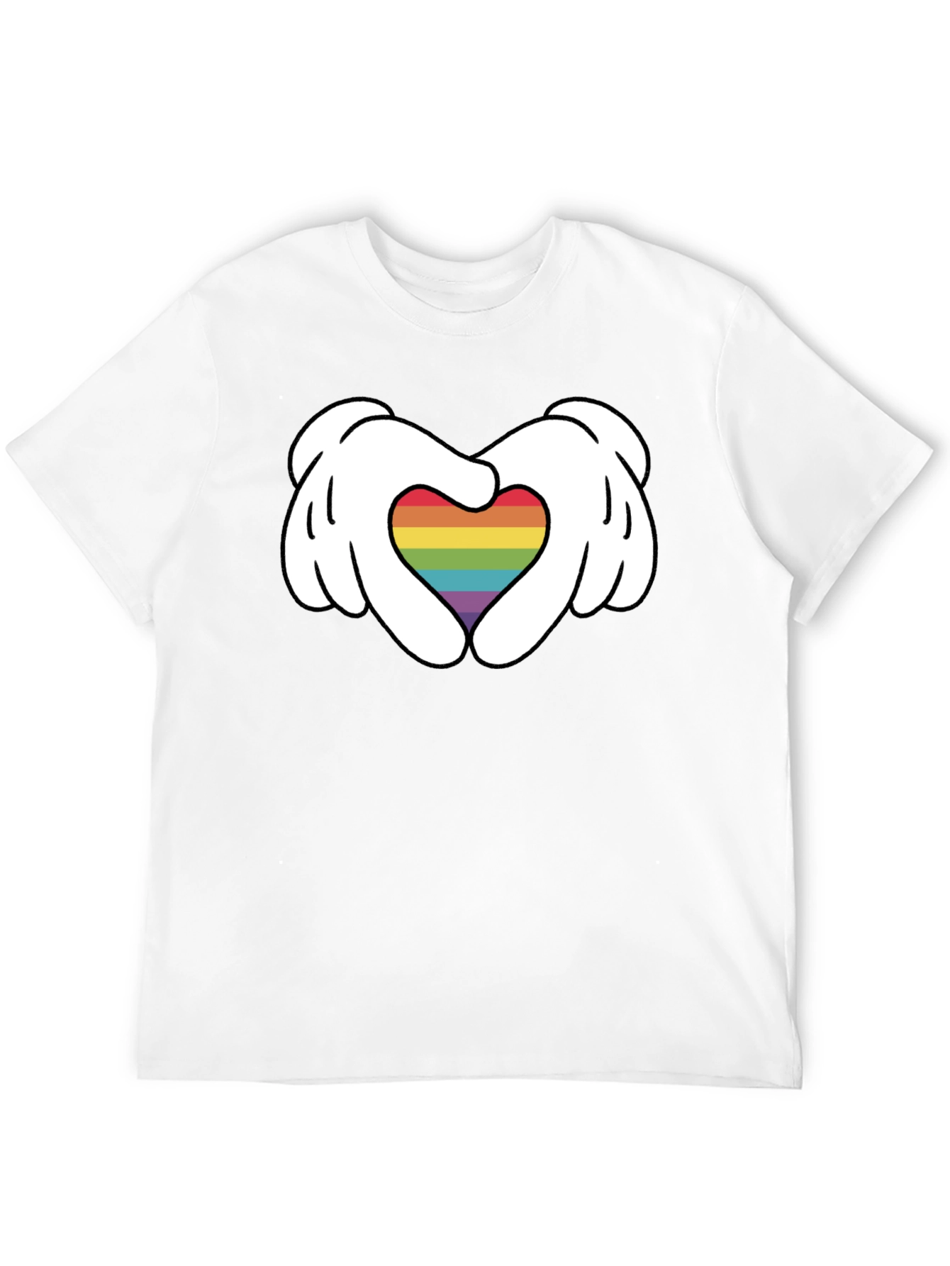 Pride Heart Hands Graphic Tee - Black