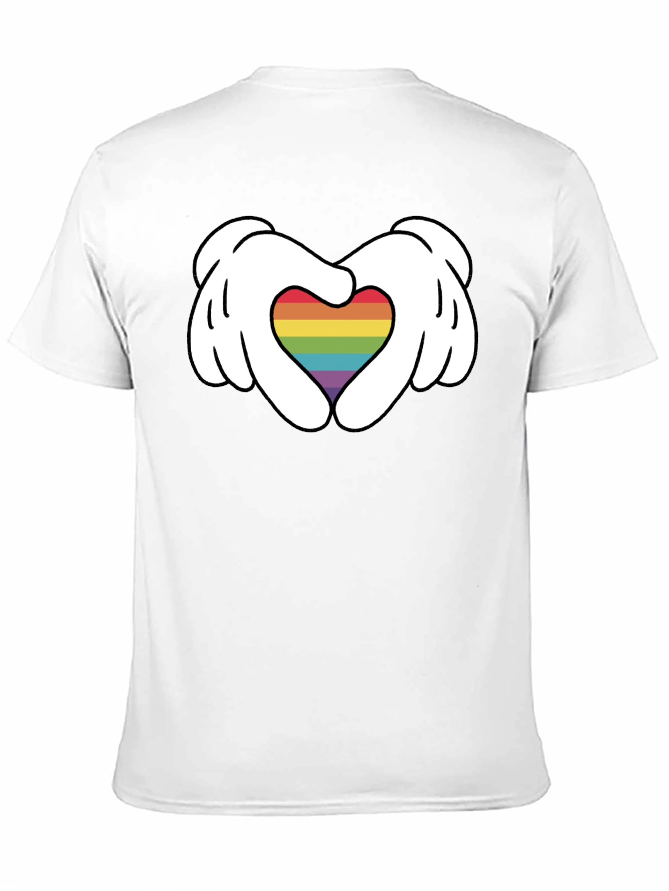 Pride Heart Hands Graphic Tee - Black