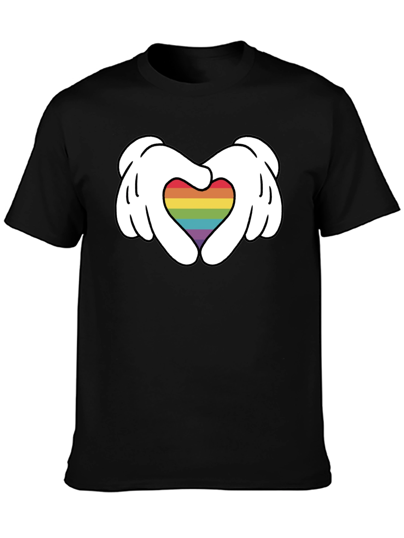 Pride Heart Hands Graphic Tee - Black