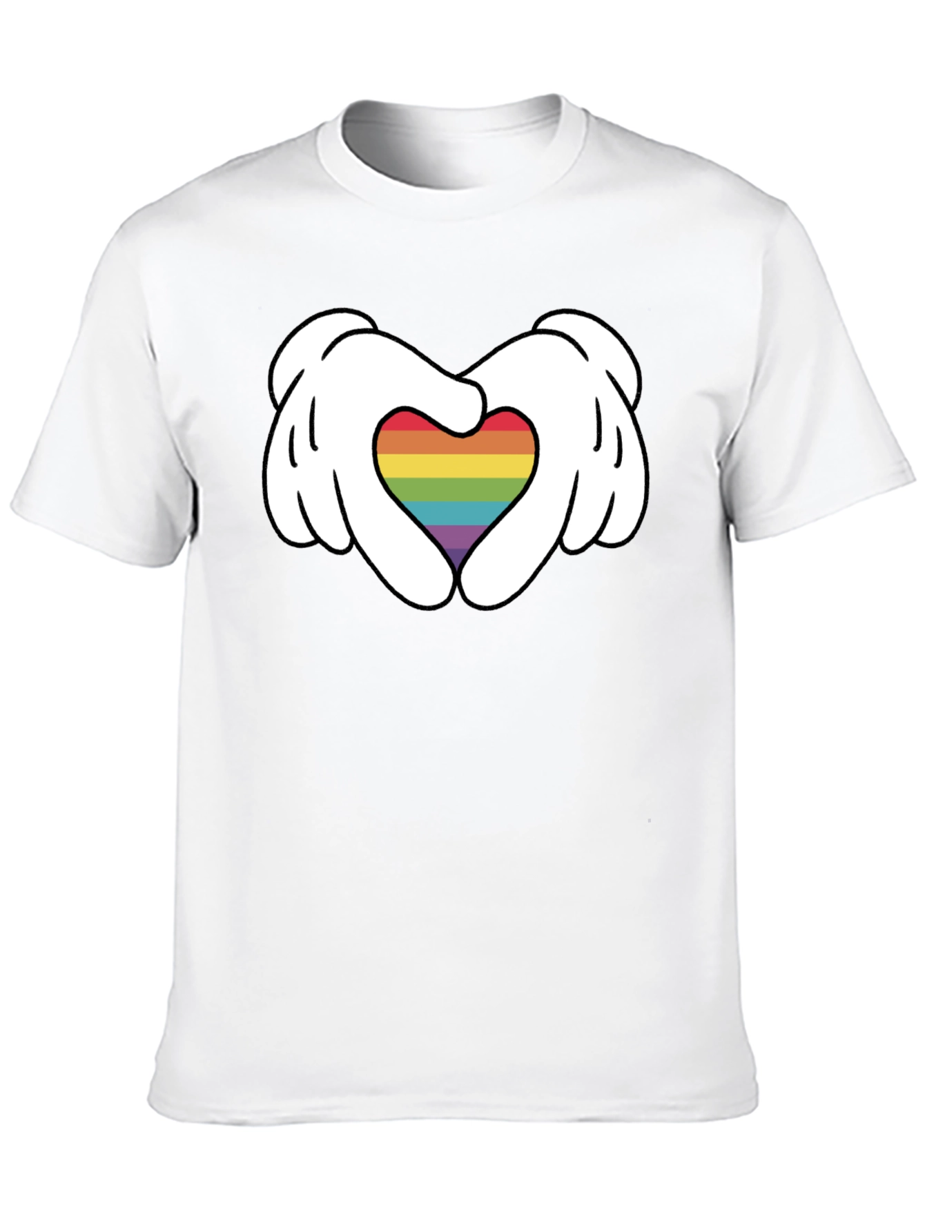 Pride Heart Hands Graphic Tee - Black