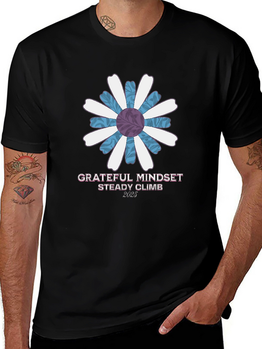 Grateful Mindset Tee - Floral Graphic Print