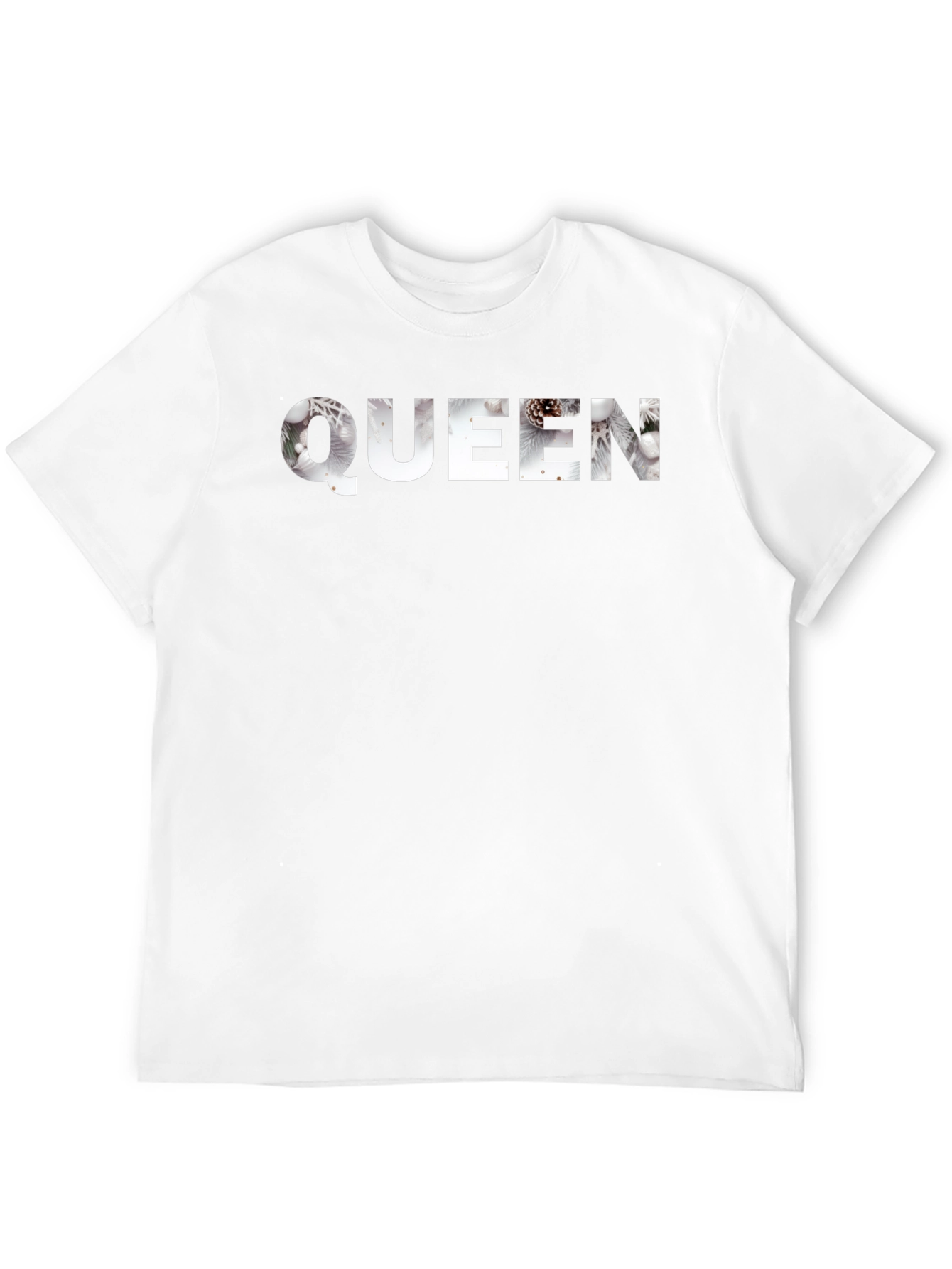 Queen Winter Scene Black T-Shirt