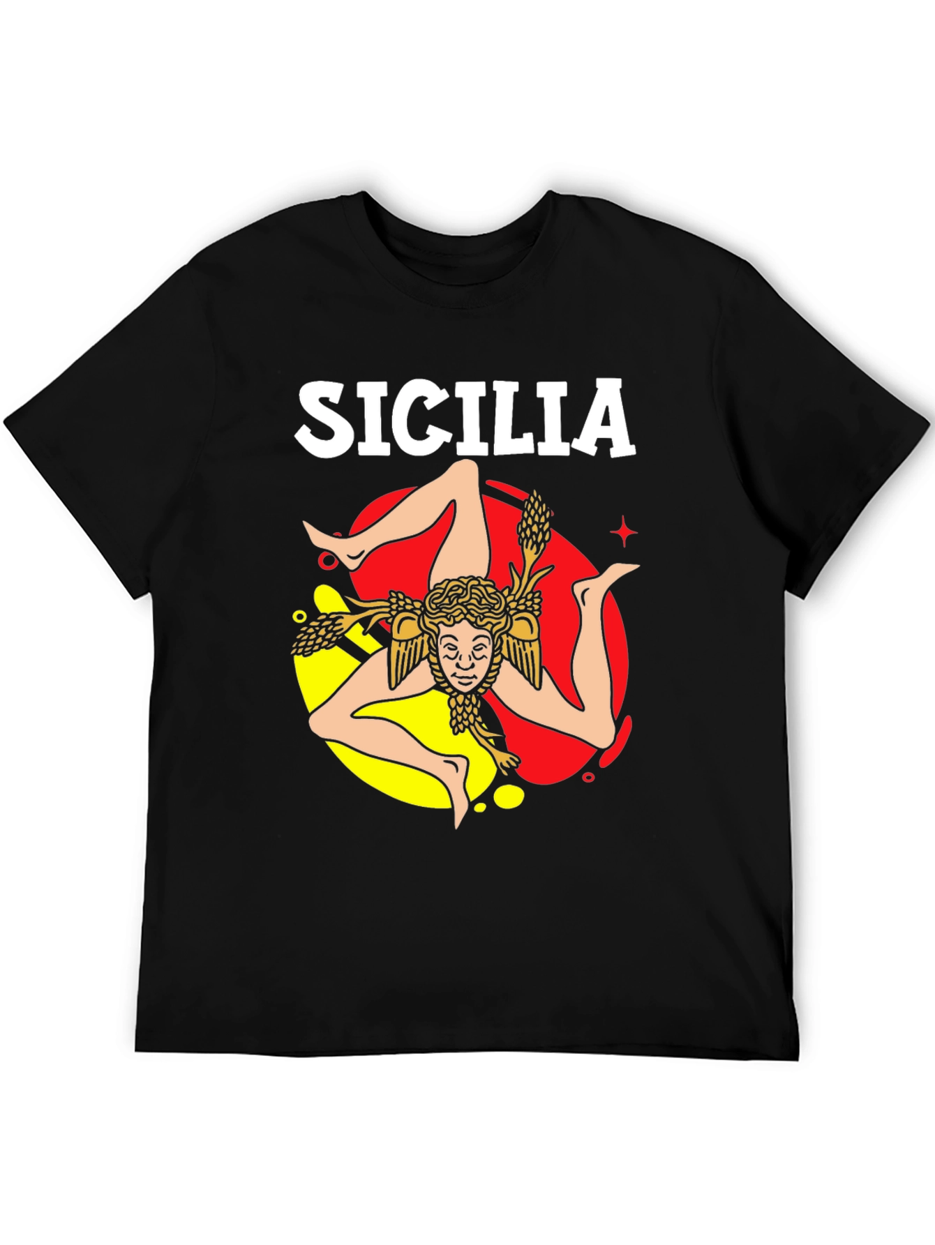 Sicilia T-Shirt Trinacria Symbol Design
