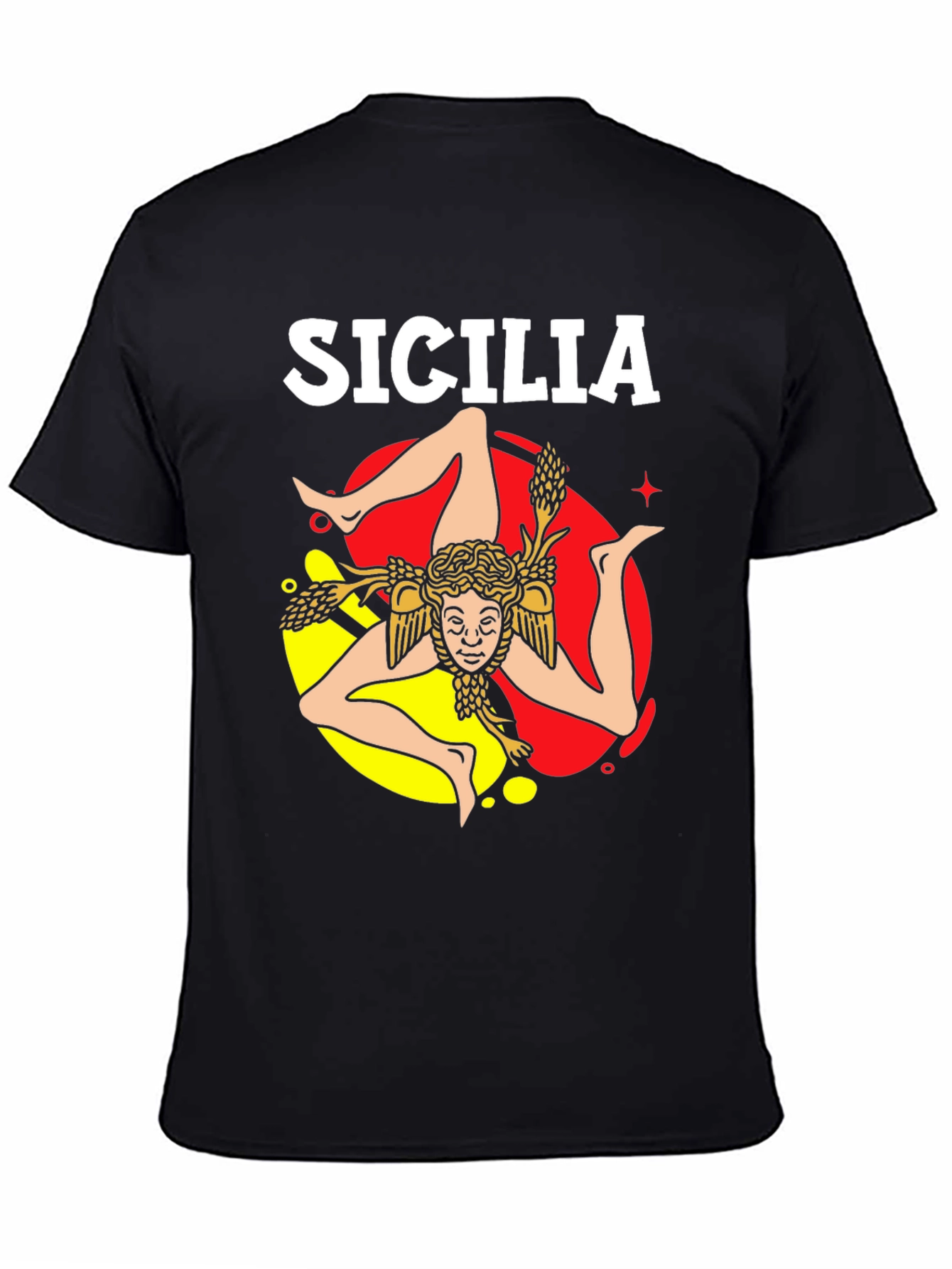 Sicilia T-Shirt Trinacria Symbol Design