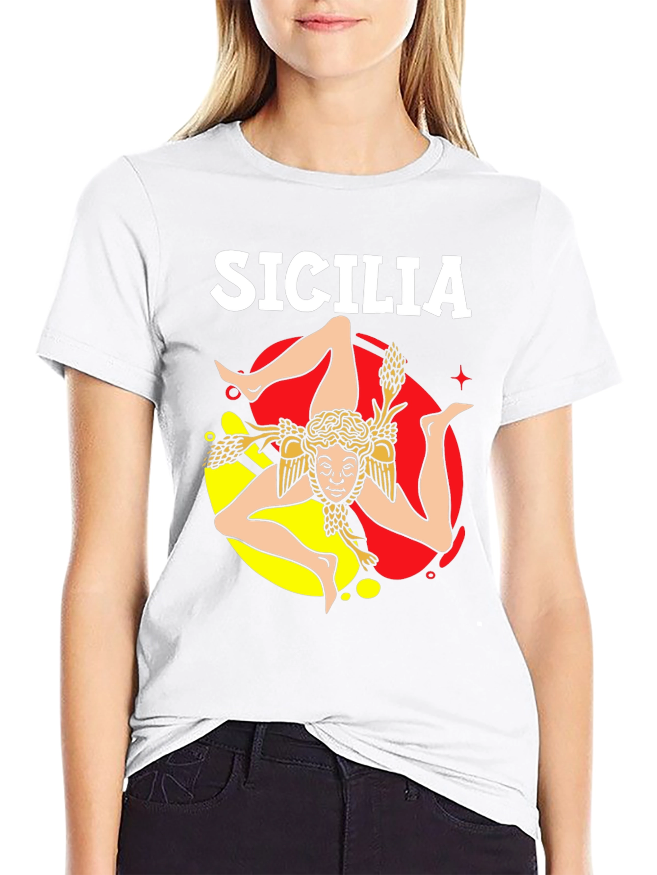 Sicilia T-Shirt Trinacria Symbol Design