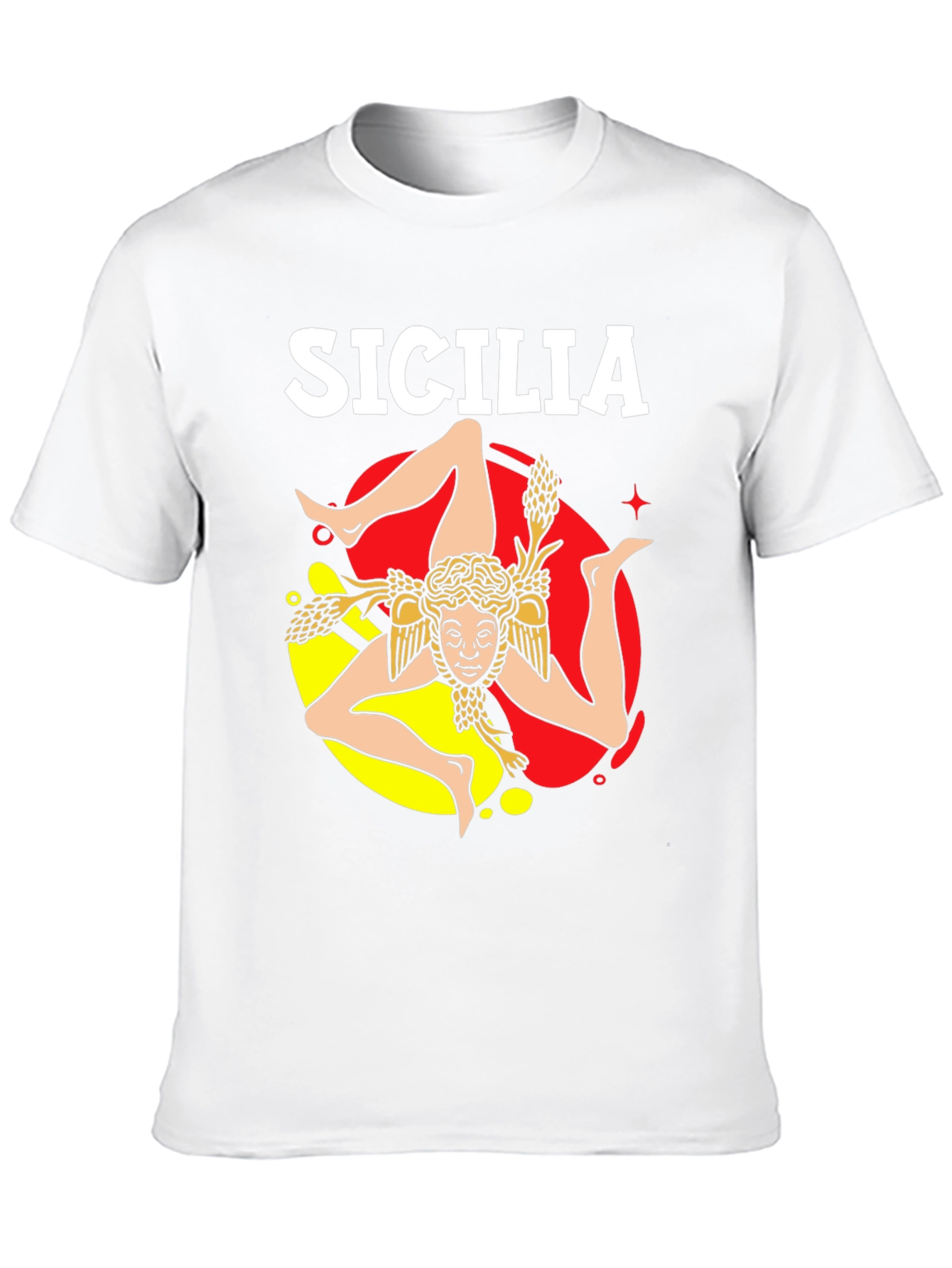 Sicilia T-Shirt Trinacria Symbol Design
