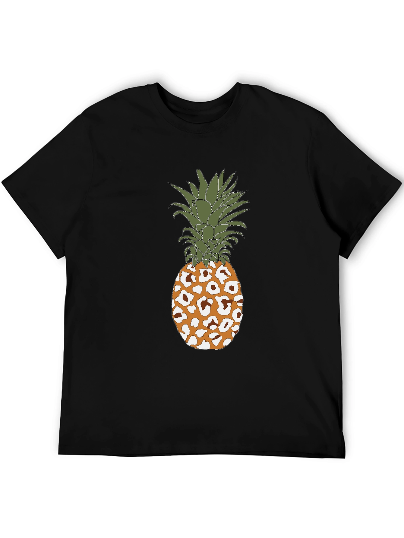 Mens Pineapple Leopard Print Graphic T-Shirt