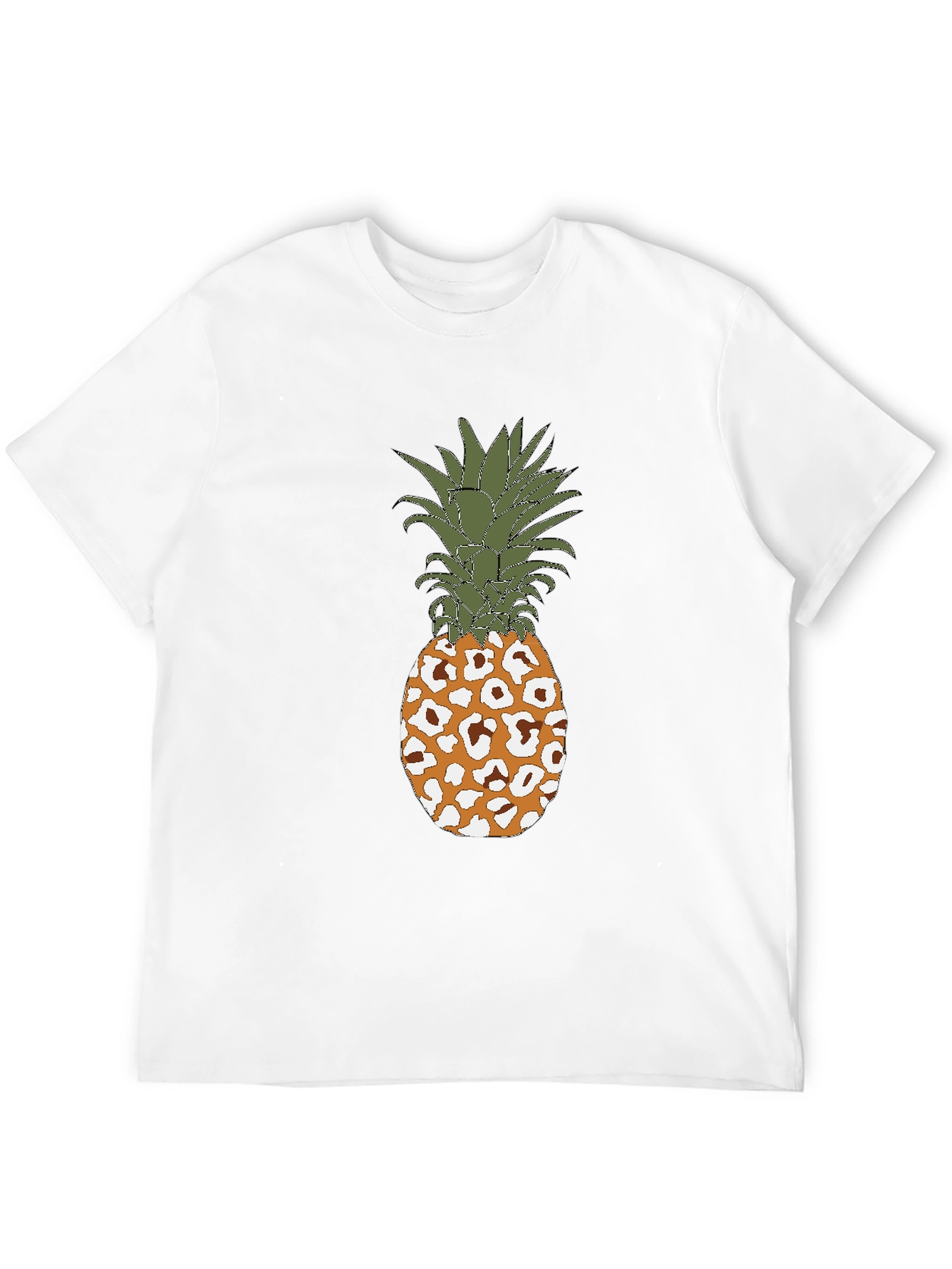 Mens Pineapple Leopard Print Graphic T-Shirt