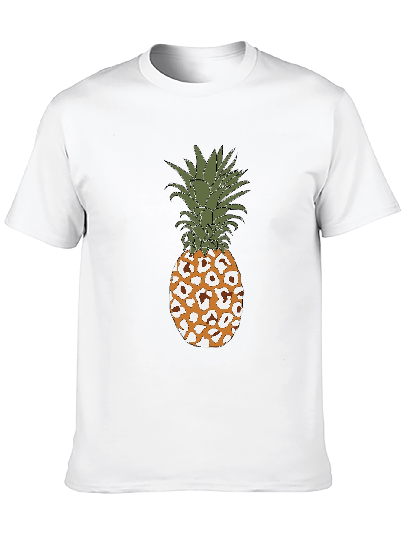 Mens Pineapple Leopard Print Graphic T-Shirt