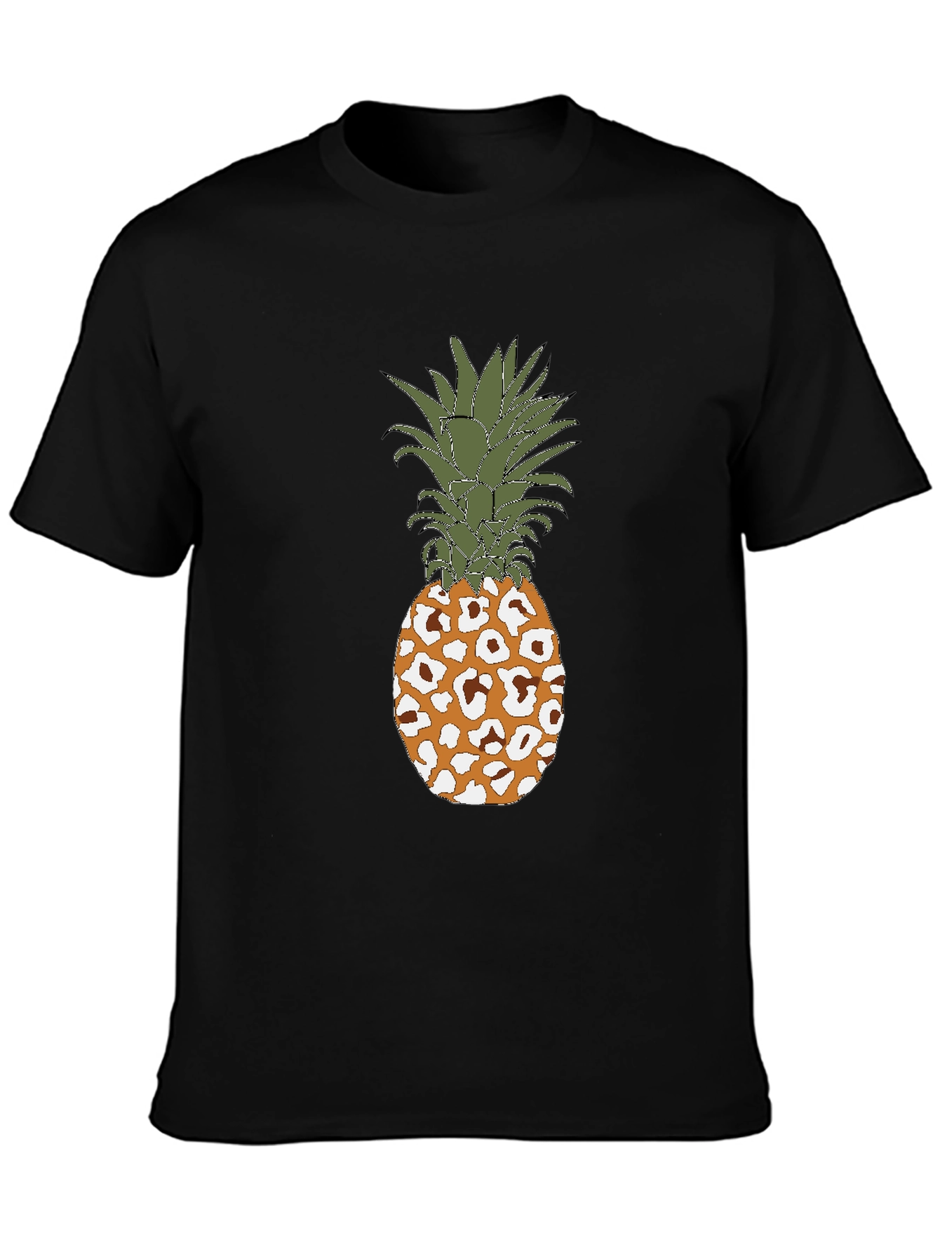 Mens Pineapple Leopard Print Graphic T-Shirt