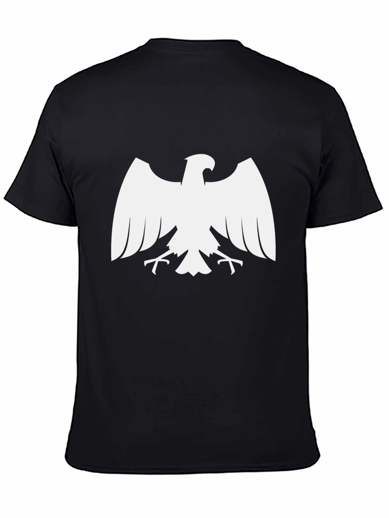 Black T-Shirt with White Eagle Graphic