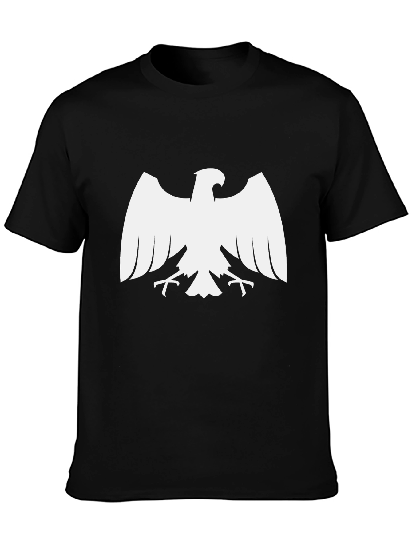 Black T-Shirt with White Eagle Graphic