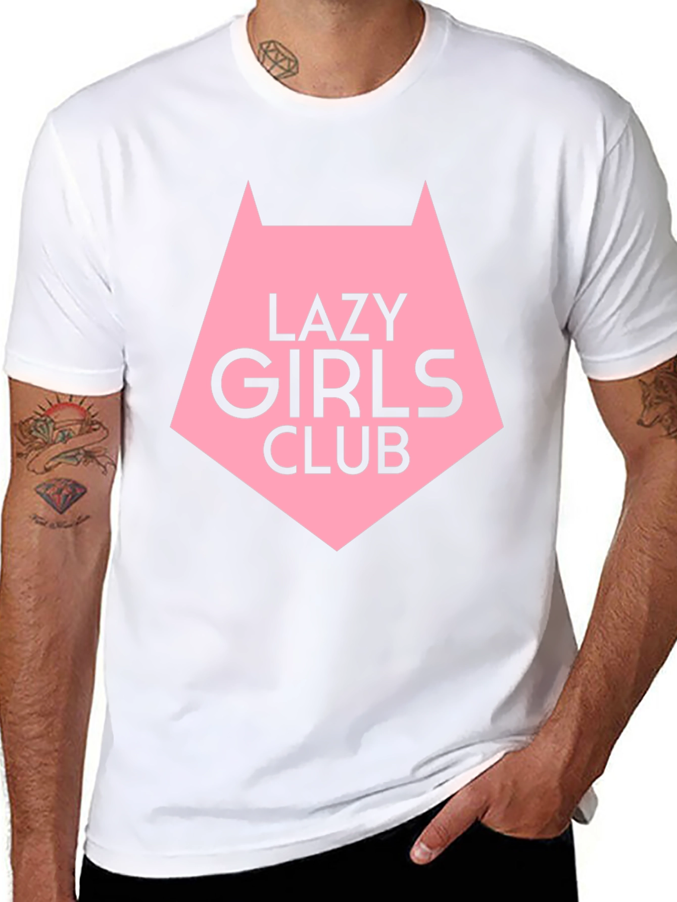 Lazy Girls Club Graphic Tee - Black Cotton T-Shirt
